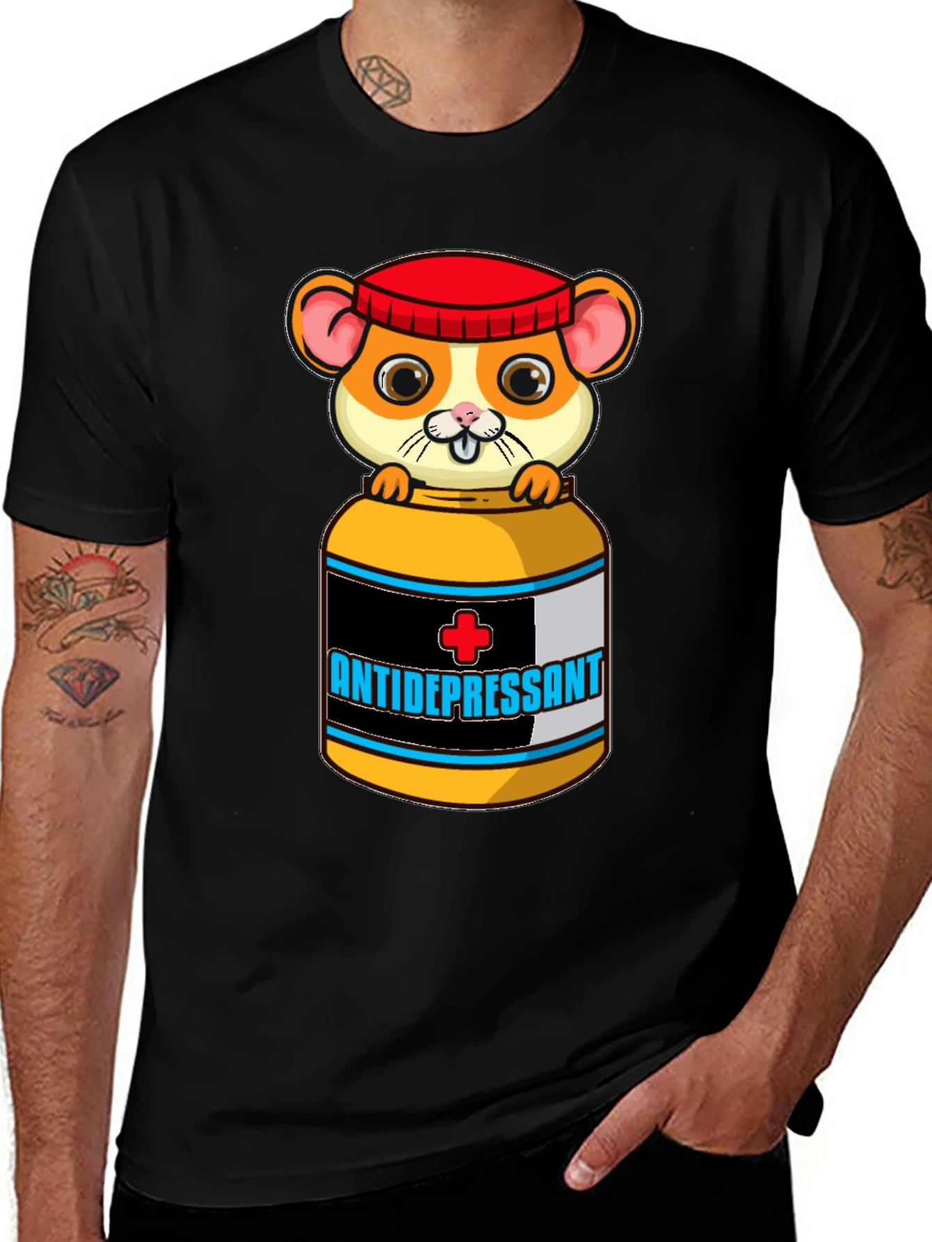 Variant 21 of Antidepressant Hamster Graphic T-Shirt