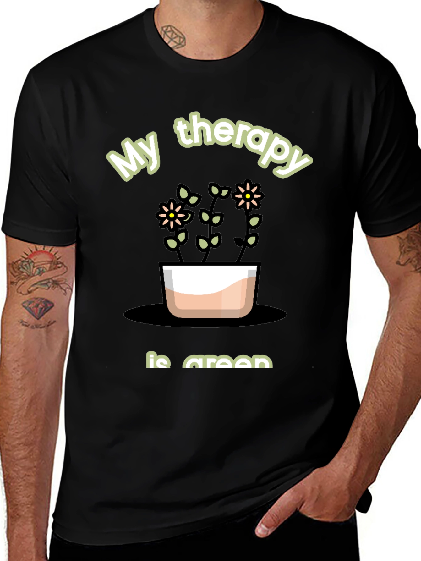 Variant 28 of My Therapy is Green T-Shirt - Nature Lover Tee
