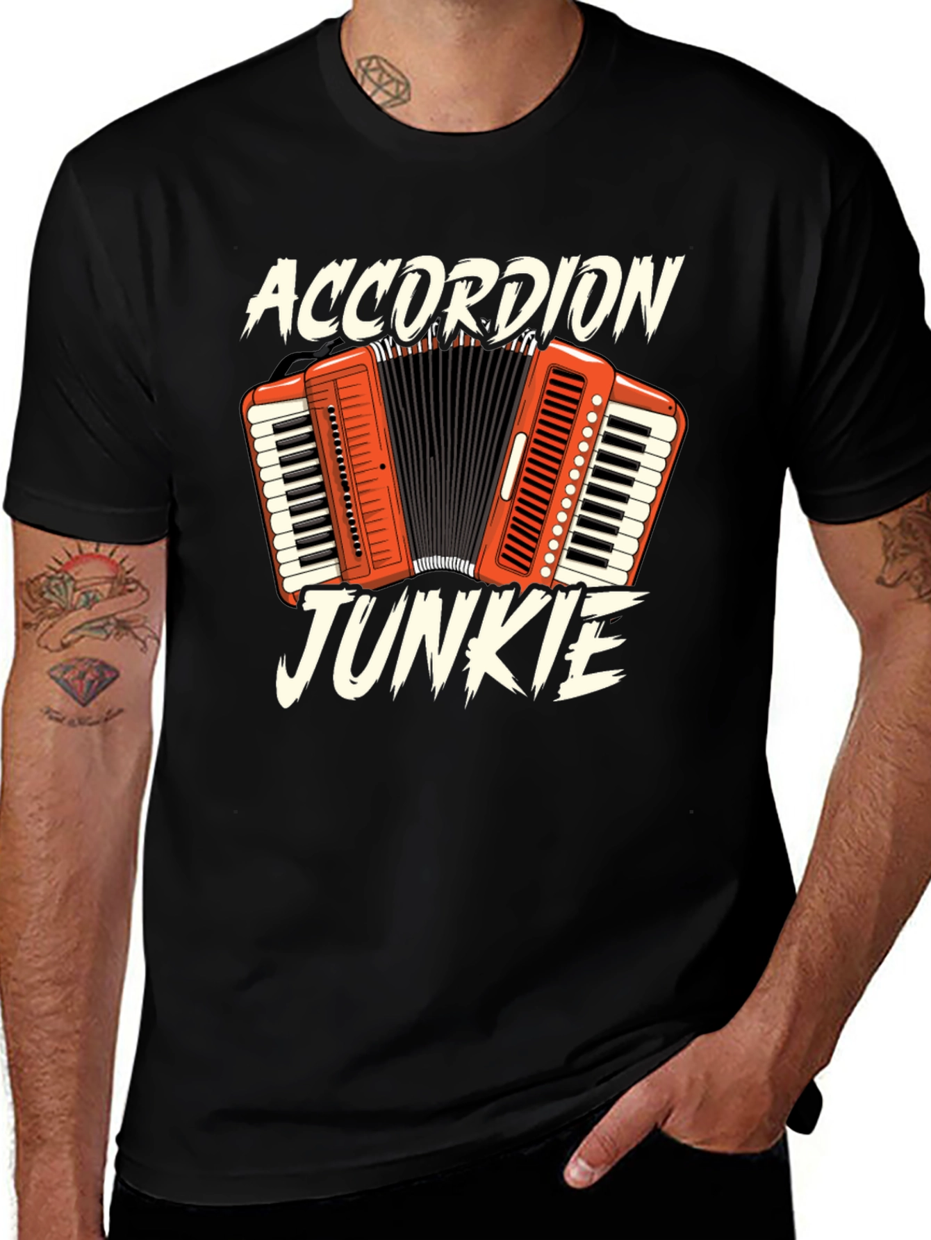 Variant 9 of Accordion Junkie Graphic Tee - Music Lover T-Shirt