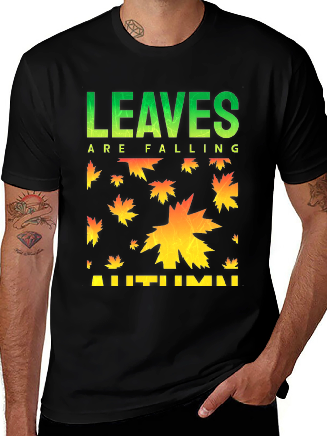 Autumn Leaves Falling Graphic T-Shirt