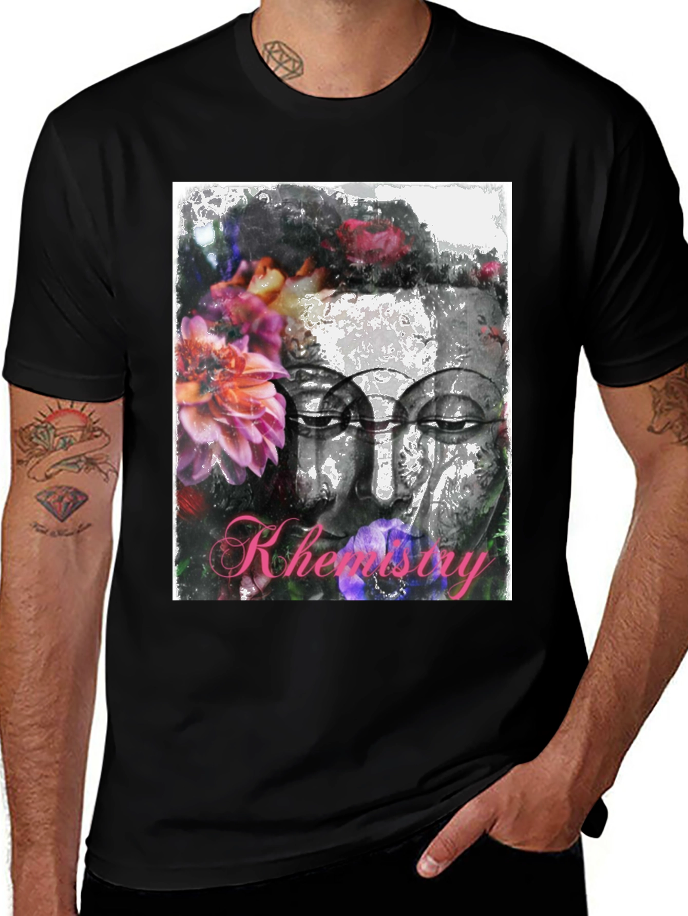 Variant 28 of Floral Buddha Graphic Tee