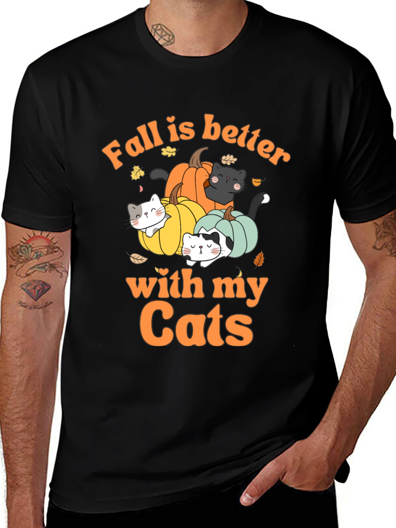 Variant 3 of Fall is Better with Cats Graphic T-Shirt