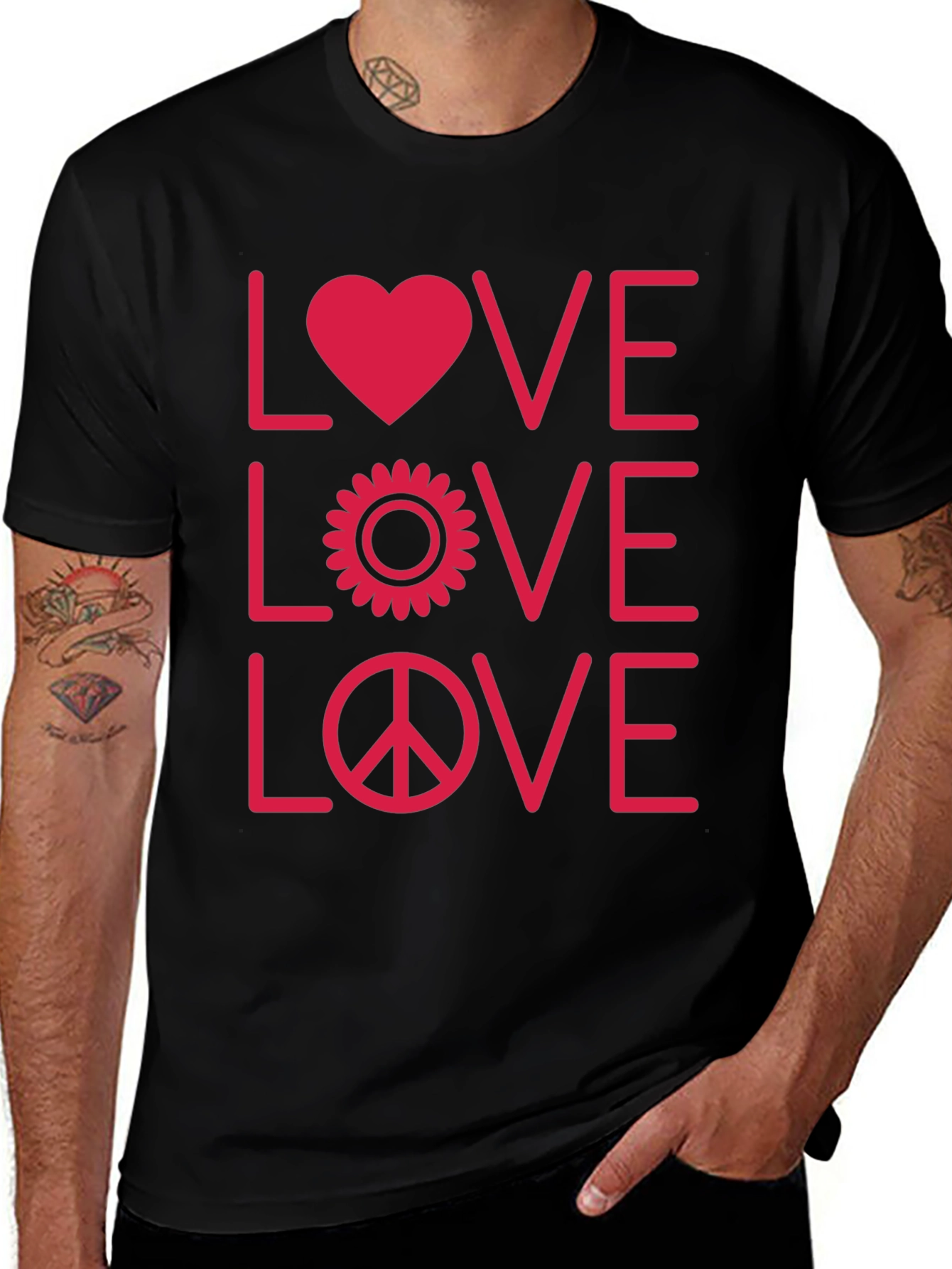 Variant 10 of Love Peace Graphic Tee