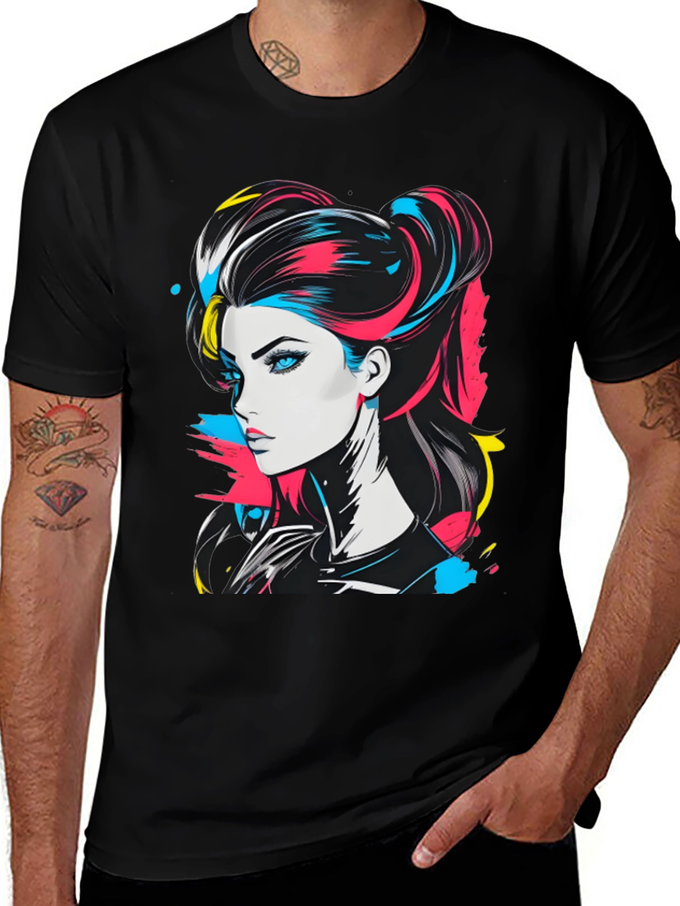 Variant 26 of Stylish Woman Graphic Black T-Shirt