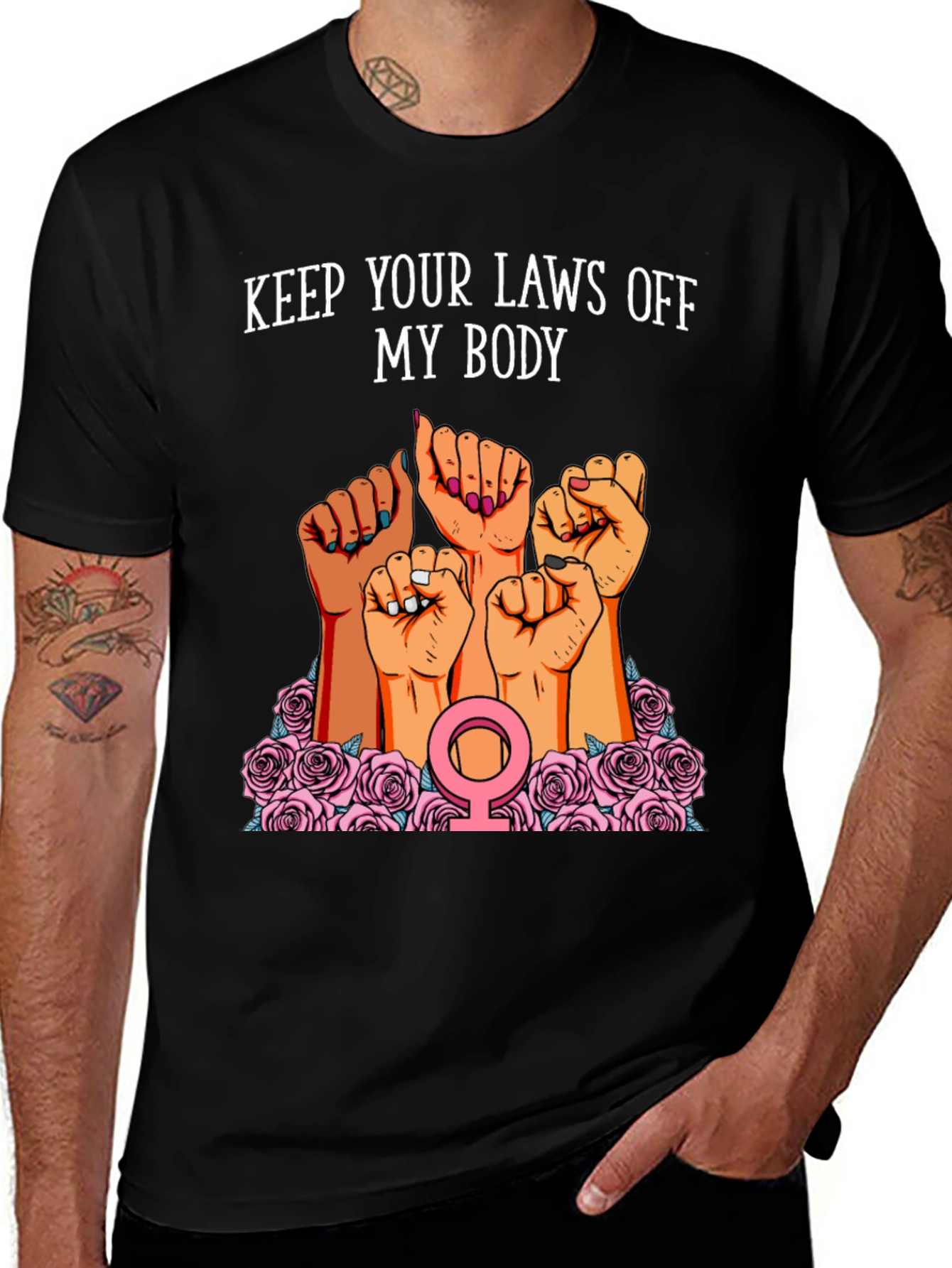 Variant 7 of Feminist Rights T-Shirt - Keep Your Laws Off My Body
