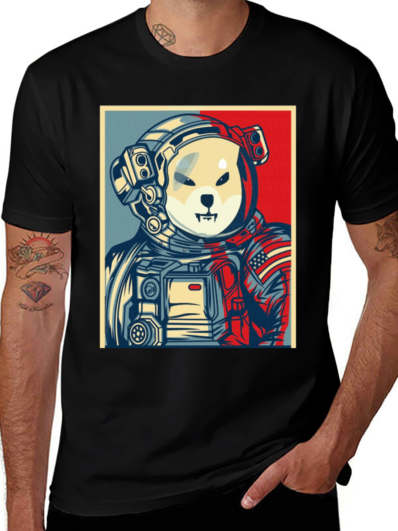 Dogecoin Astronaut Black T-Shirt - Meme to the Moon!