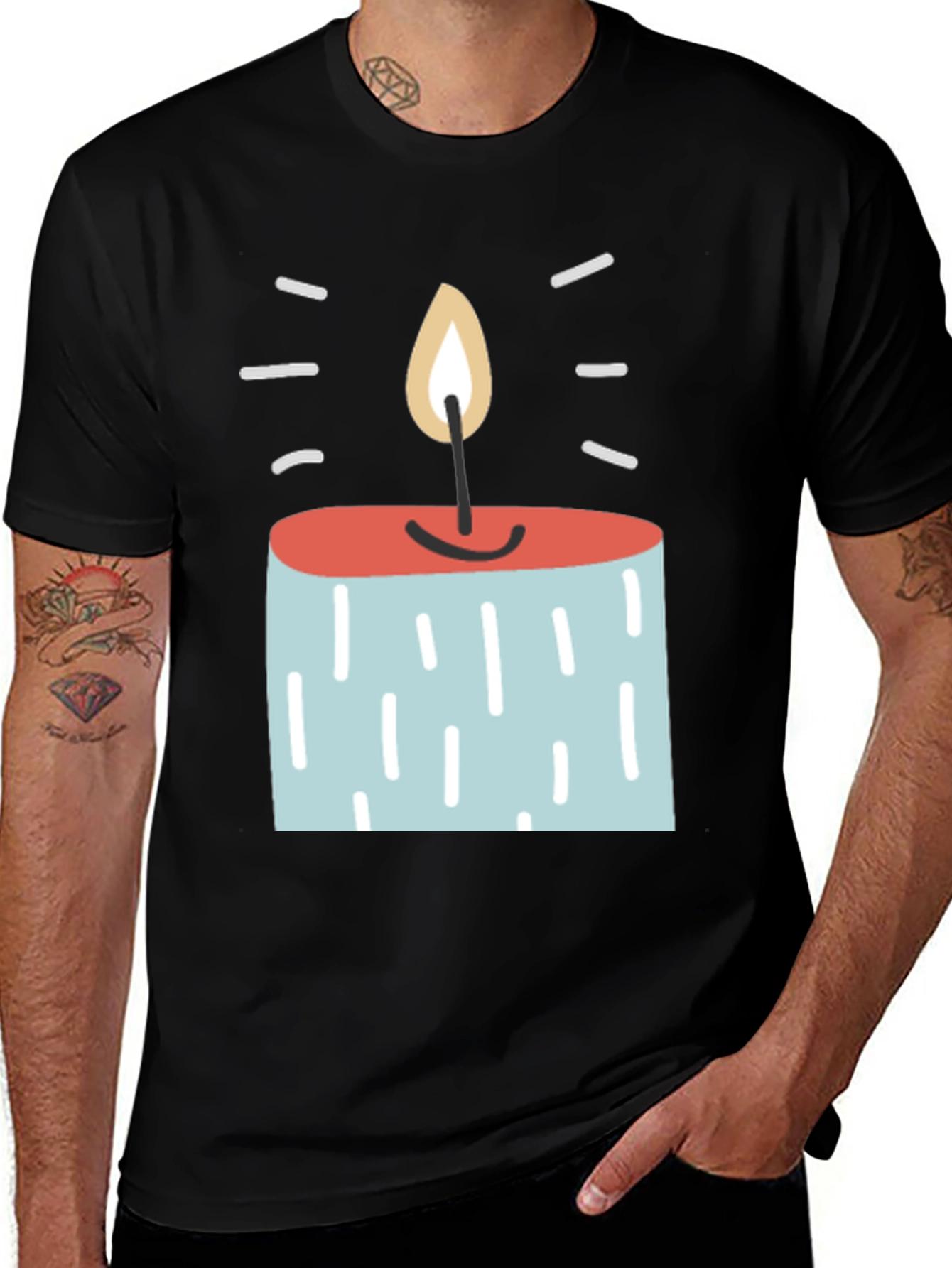Variant 18 of Novelty Candle Graphic Tee - Unique Design, Soft Fabric