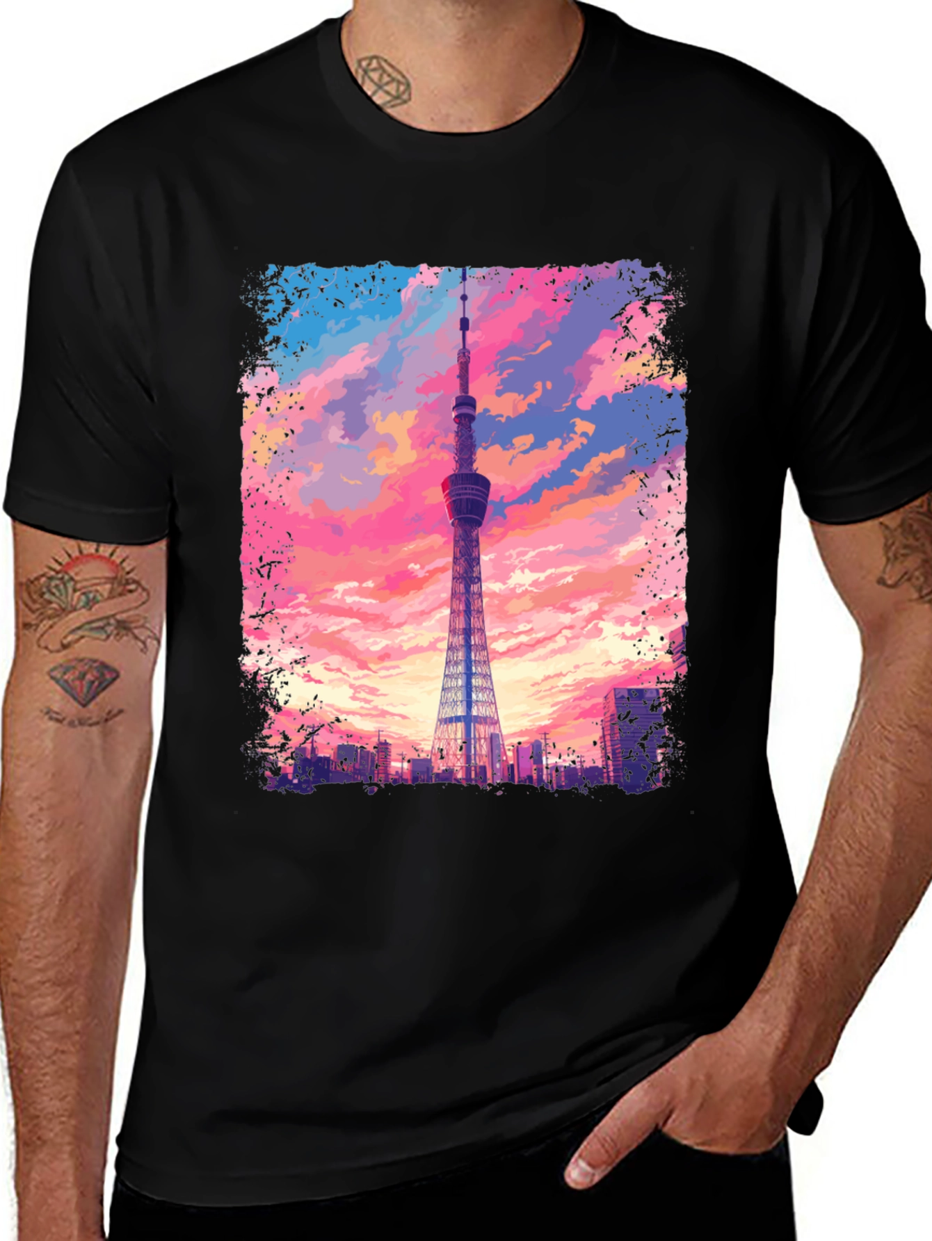 Variant 26 of Tokyo Tower Graphic Tee - Skyline T-Shirt