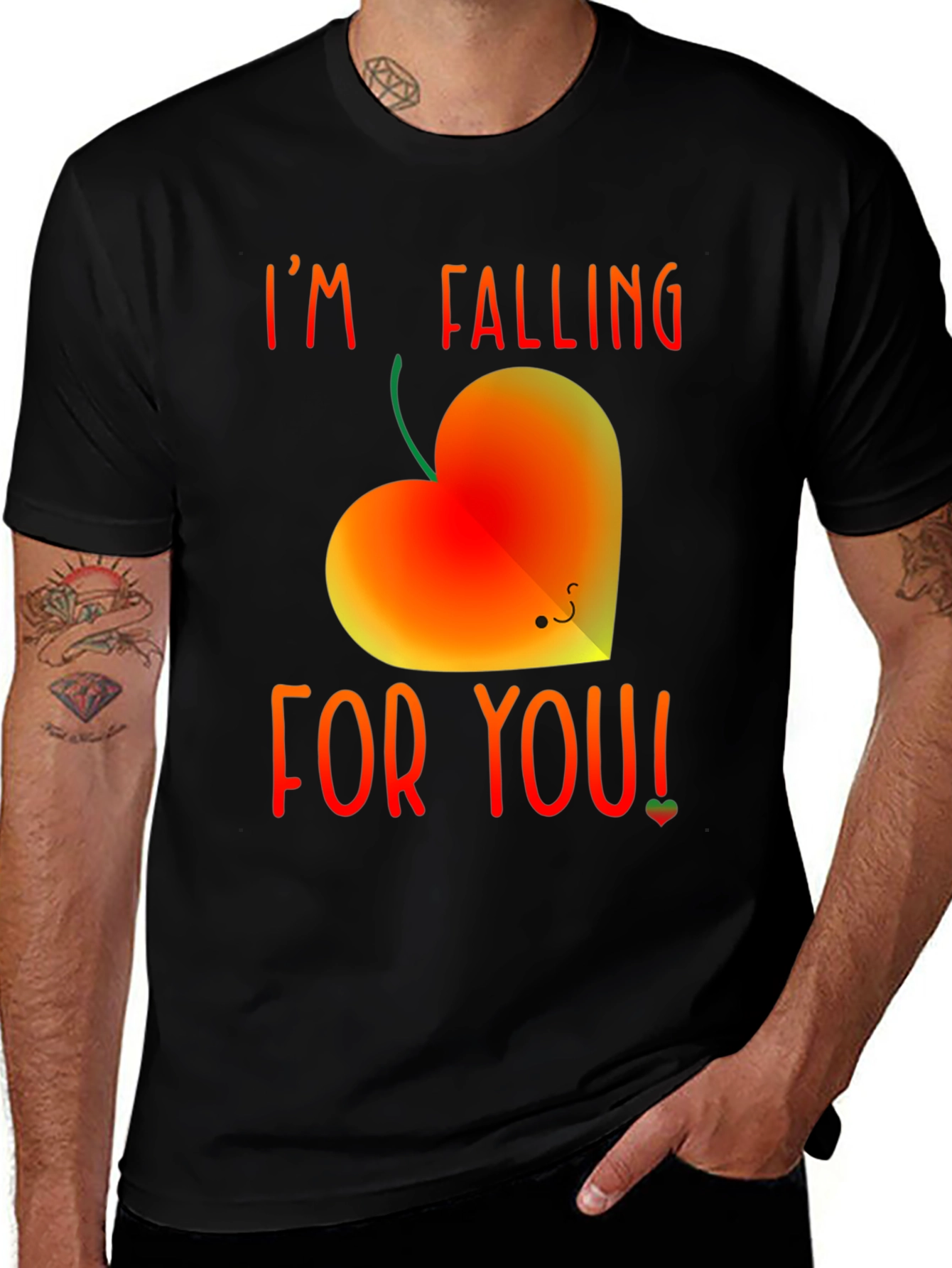 Variant 28 of Falling For You Heart Graphic Tee