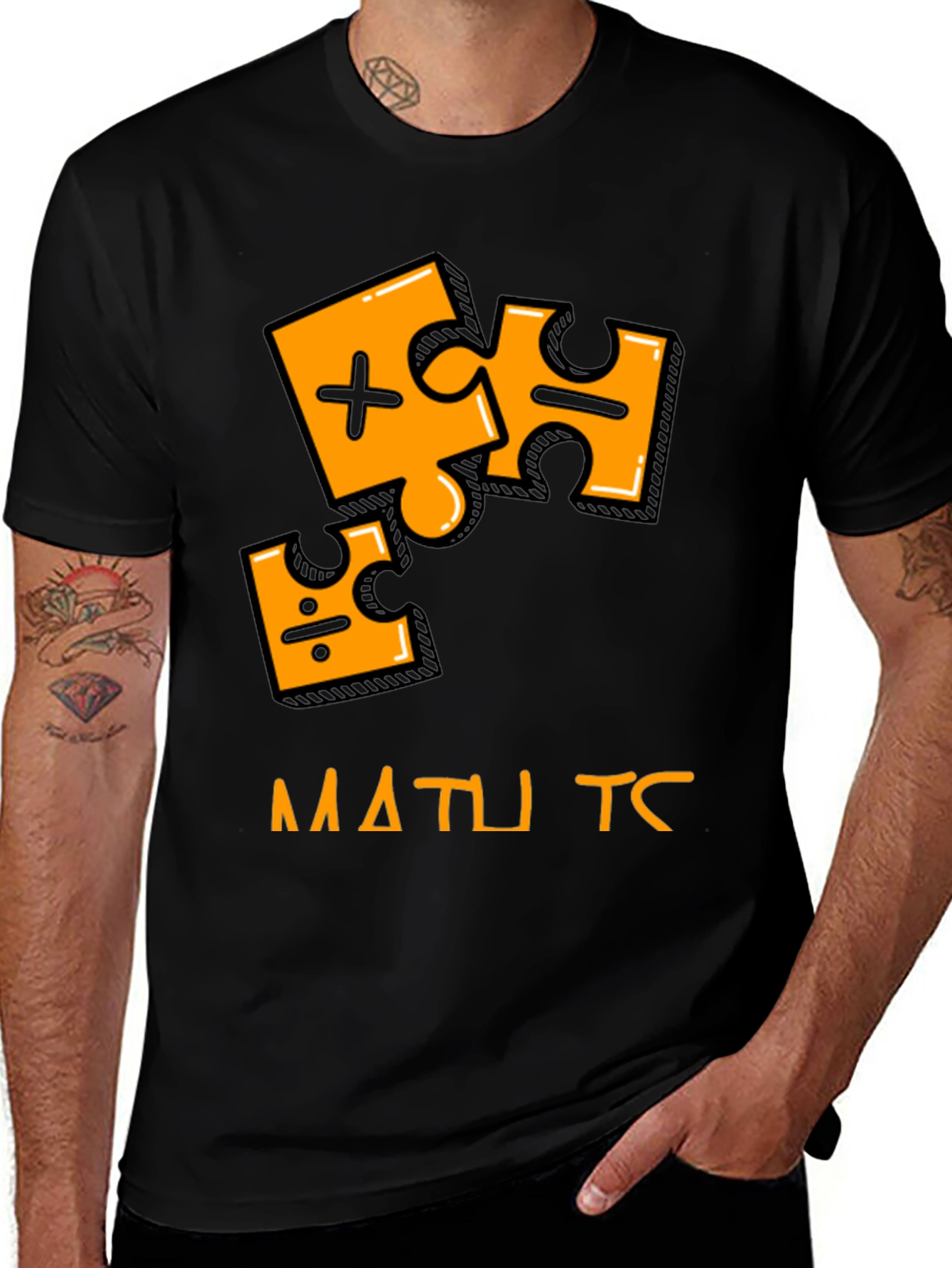 Math Puzzle Piece Graphic Tee - Black