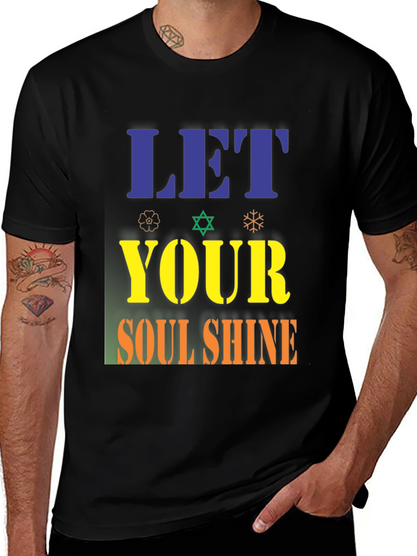 Variant 6 of Let Your Soul Shine Graphic Tee - Black