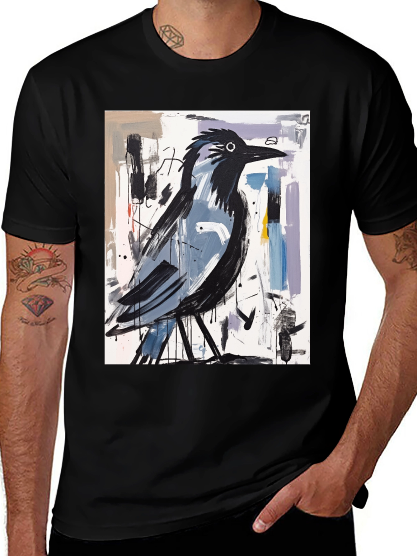 Variant 18 of Abstract Crow Graphic Tee - Modern Art T-Shirt