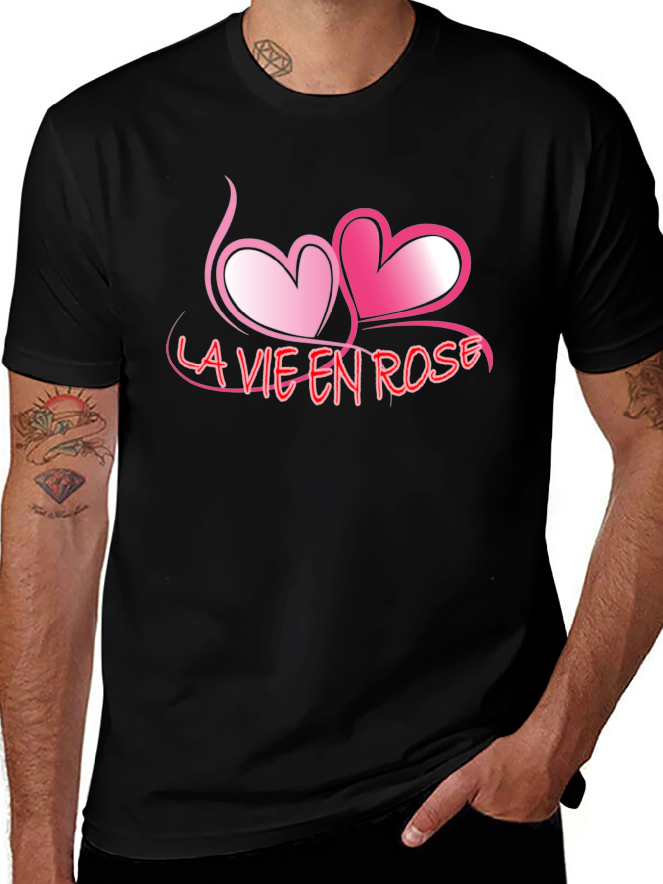 Variant 17 of La Vie En Rose Graphic Tee - Romantic Black T-Shirt