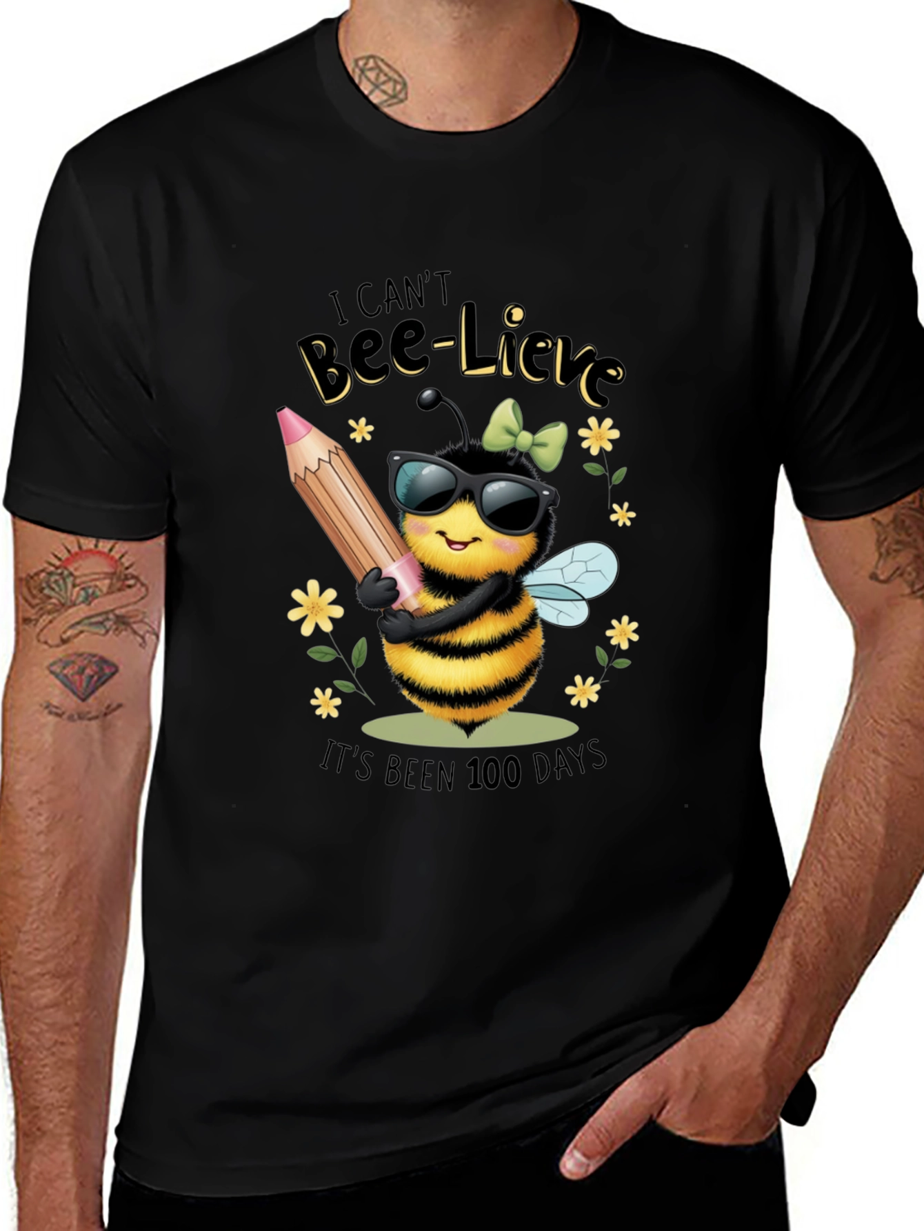Variant 10 of Bee-Lieve 100 Days T-Shirt
