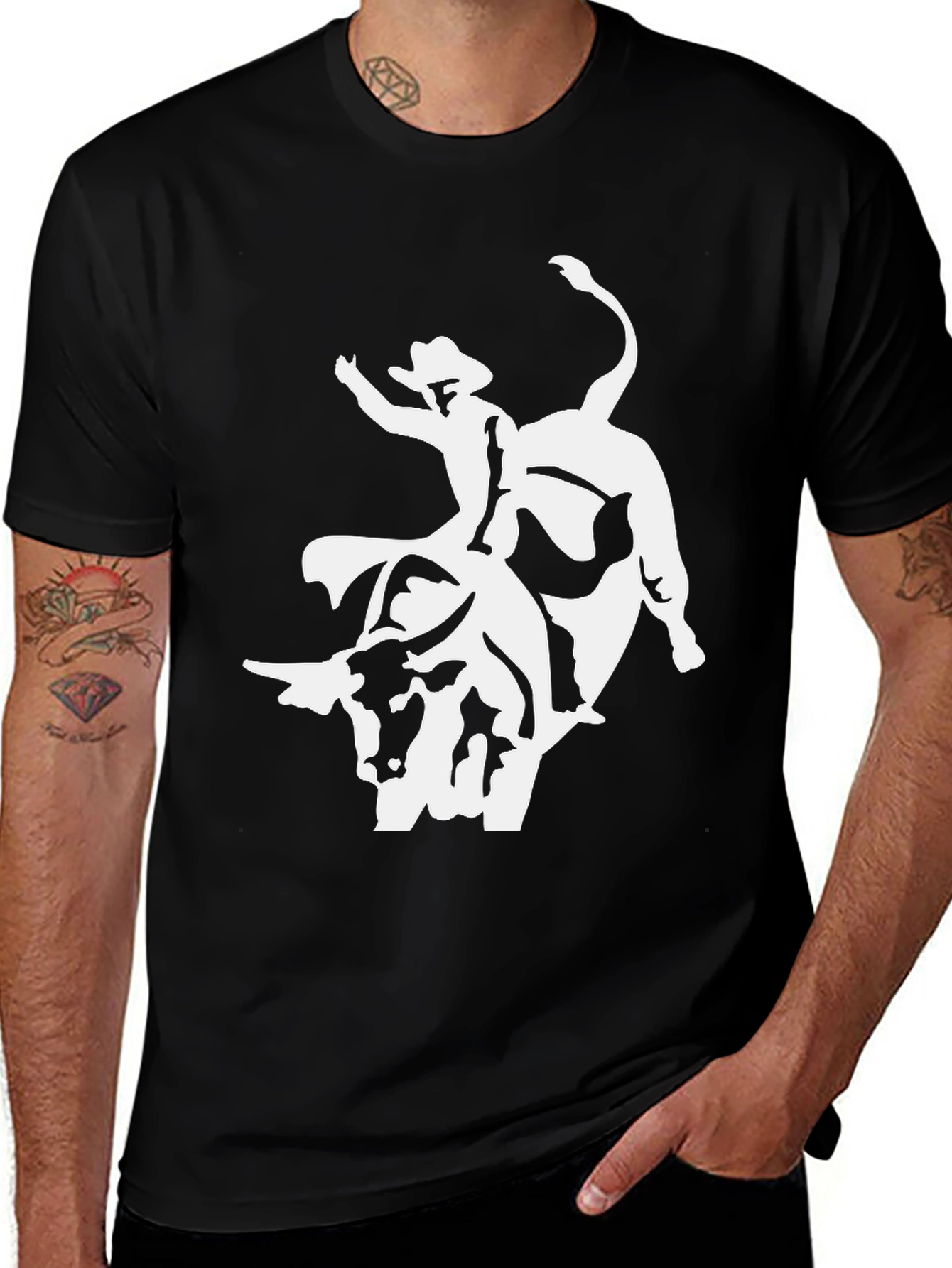 Black Bull Rider Graphic Tee