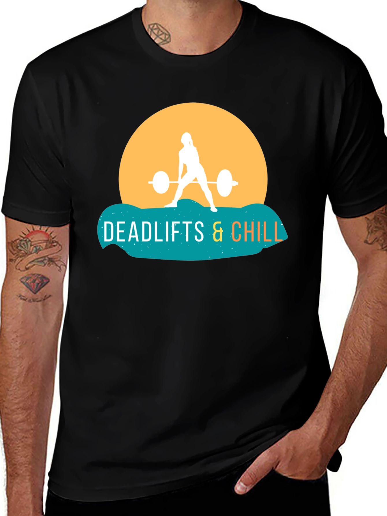 Variant 11 of Deadlifts & Chill T-Shirt - Gym Workout Tee