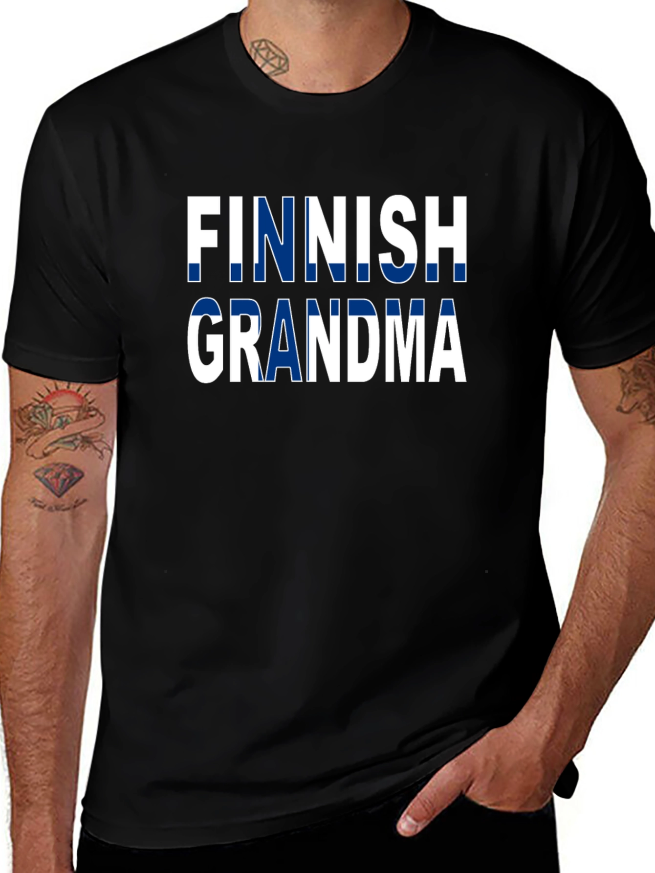 Finnish Grandma T-Shirt - Finland Flag