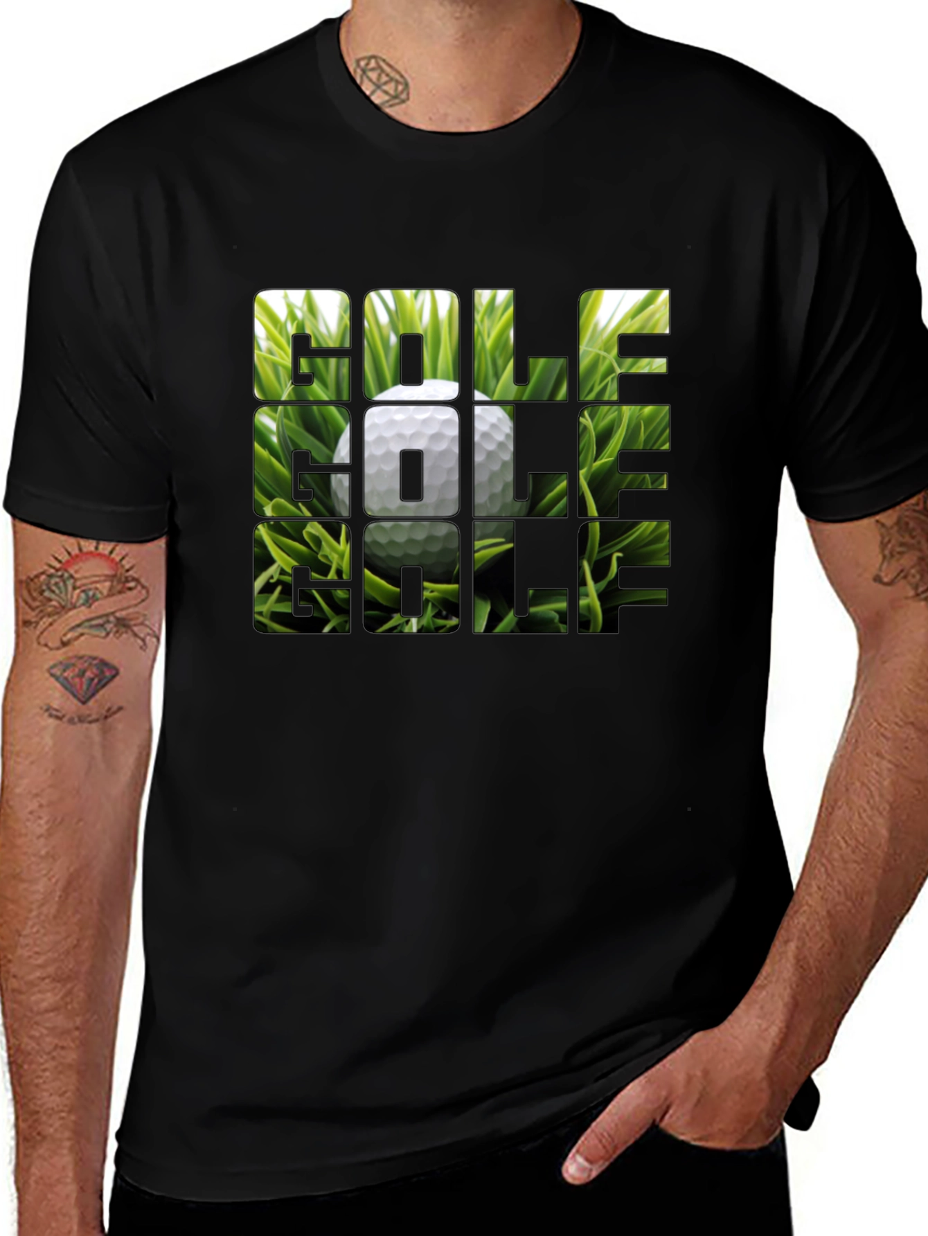 Variant 8 of Golf Tee Shirt - Golf Ball in Grass