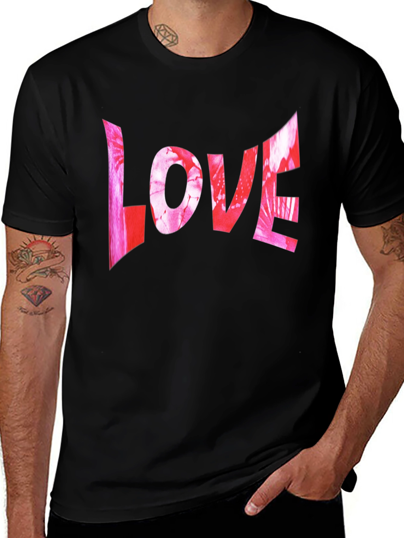 Variant 9 of Love Tie Dye Graphic Tee - Black