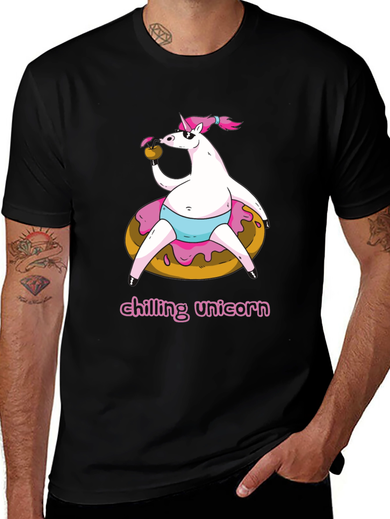 Variant 24 of Chilling Unicorn Doughnut T-Shirt
