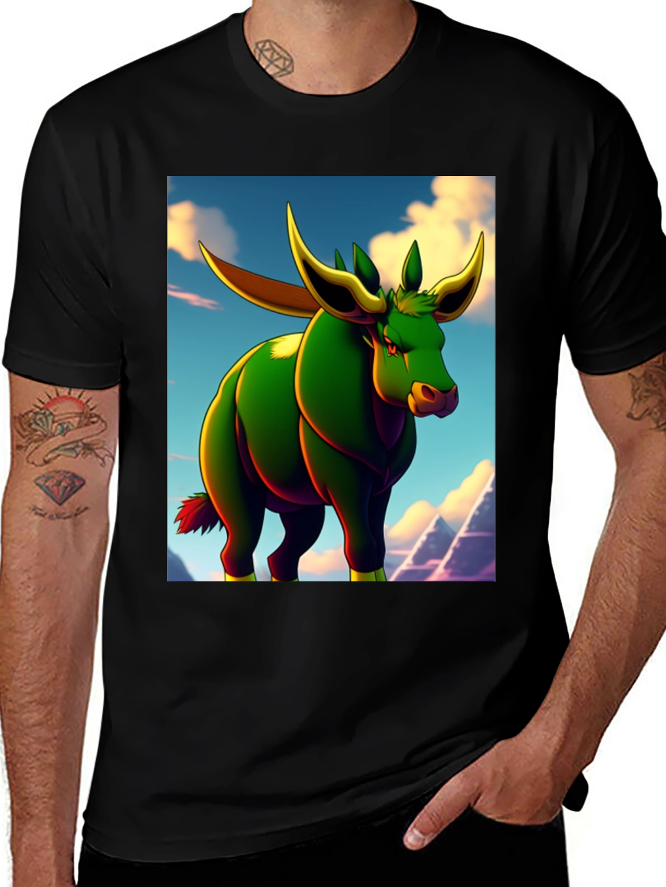 Variant 28 of Fantasy Bull Graphic Tee - Unique Design