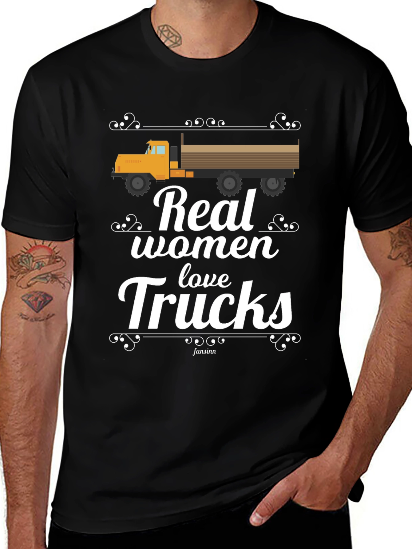 Variant 5 of Real Women Love Trucks Black T-Shirt