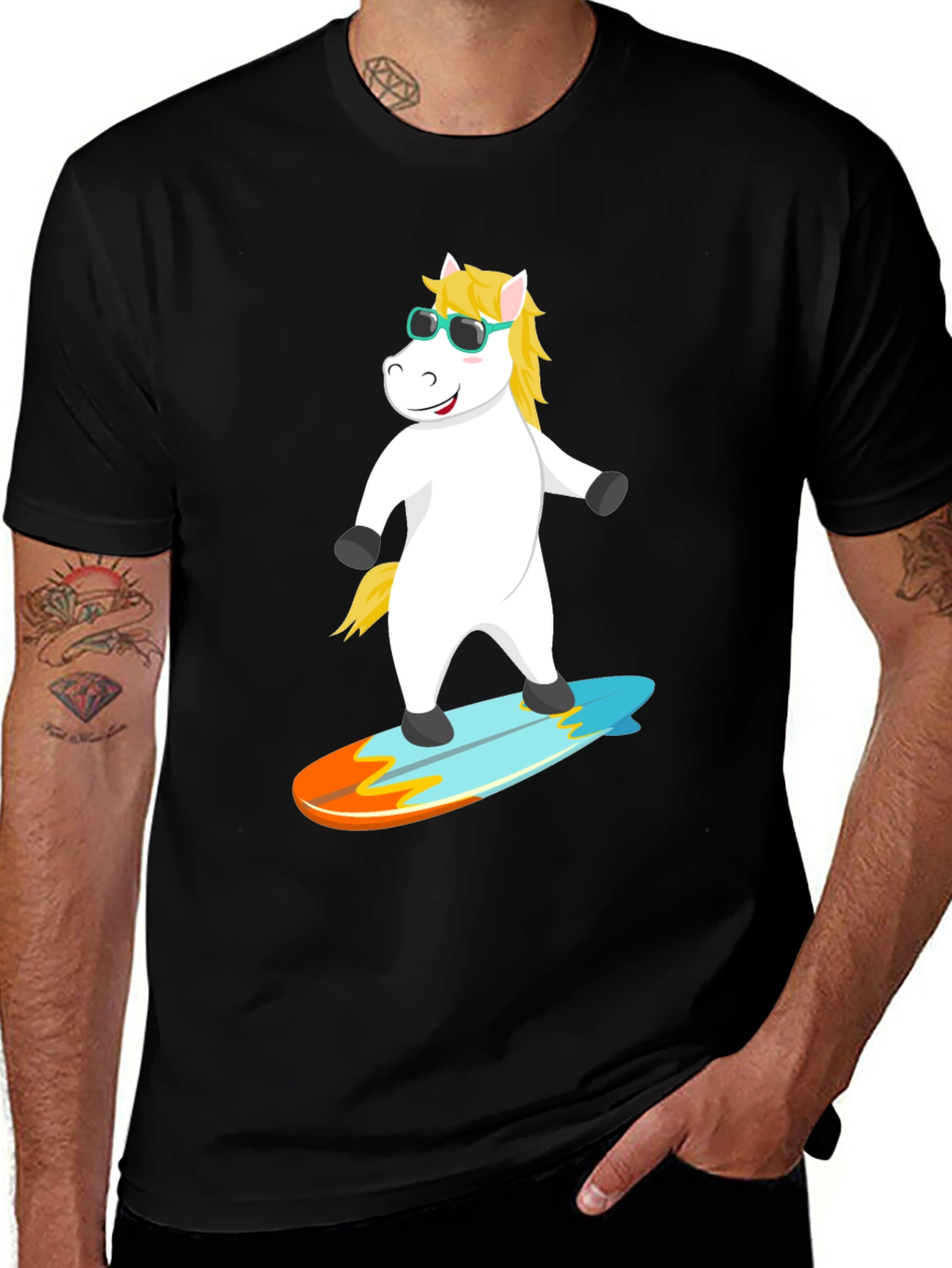 Variant 26 of Surfing Horse Graphic T-Shirt
