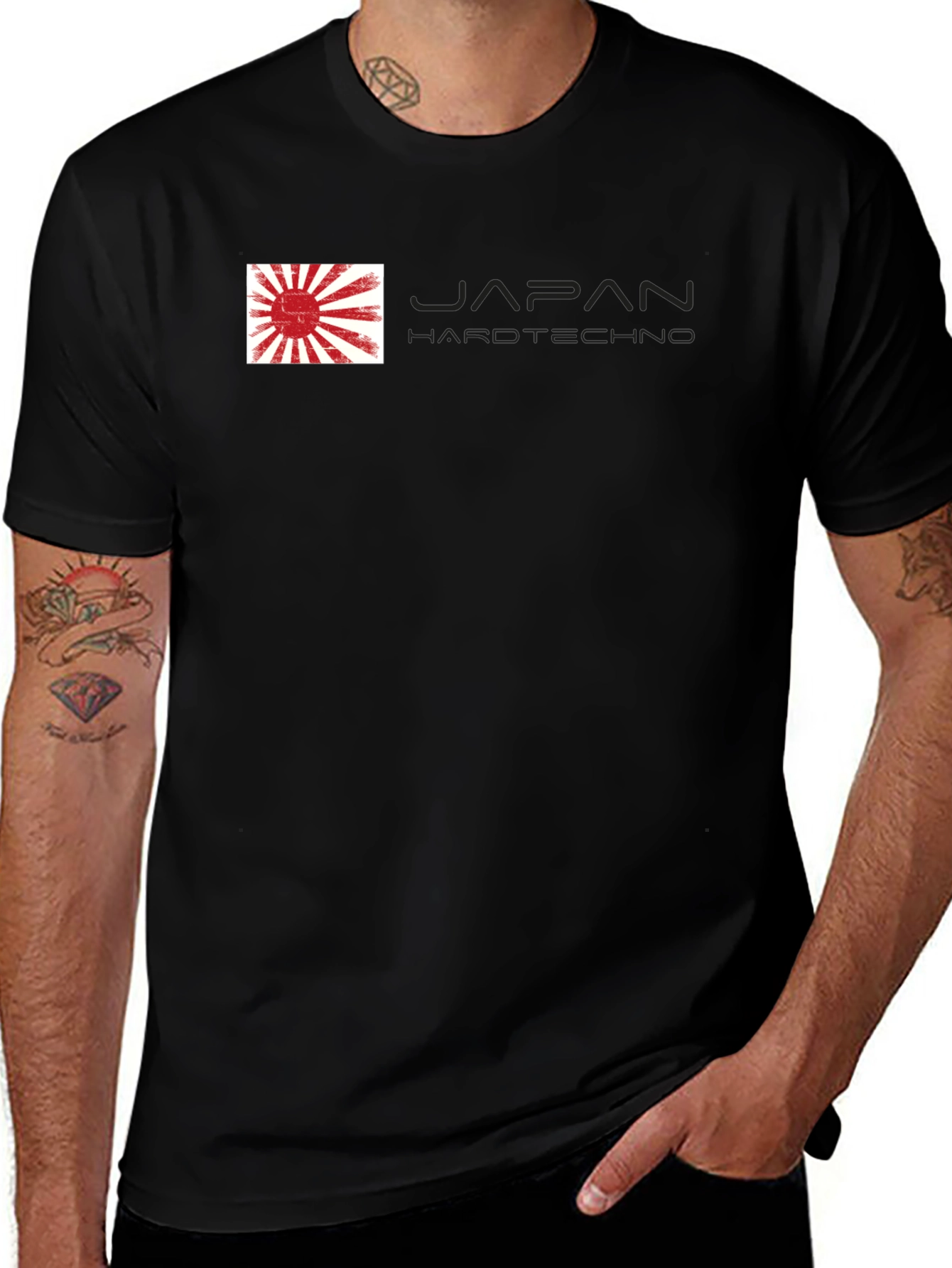 Variant 23 of Japan Hardtechno Graphic Tee - Stylish Black T-Shirt