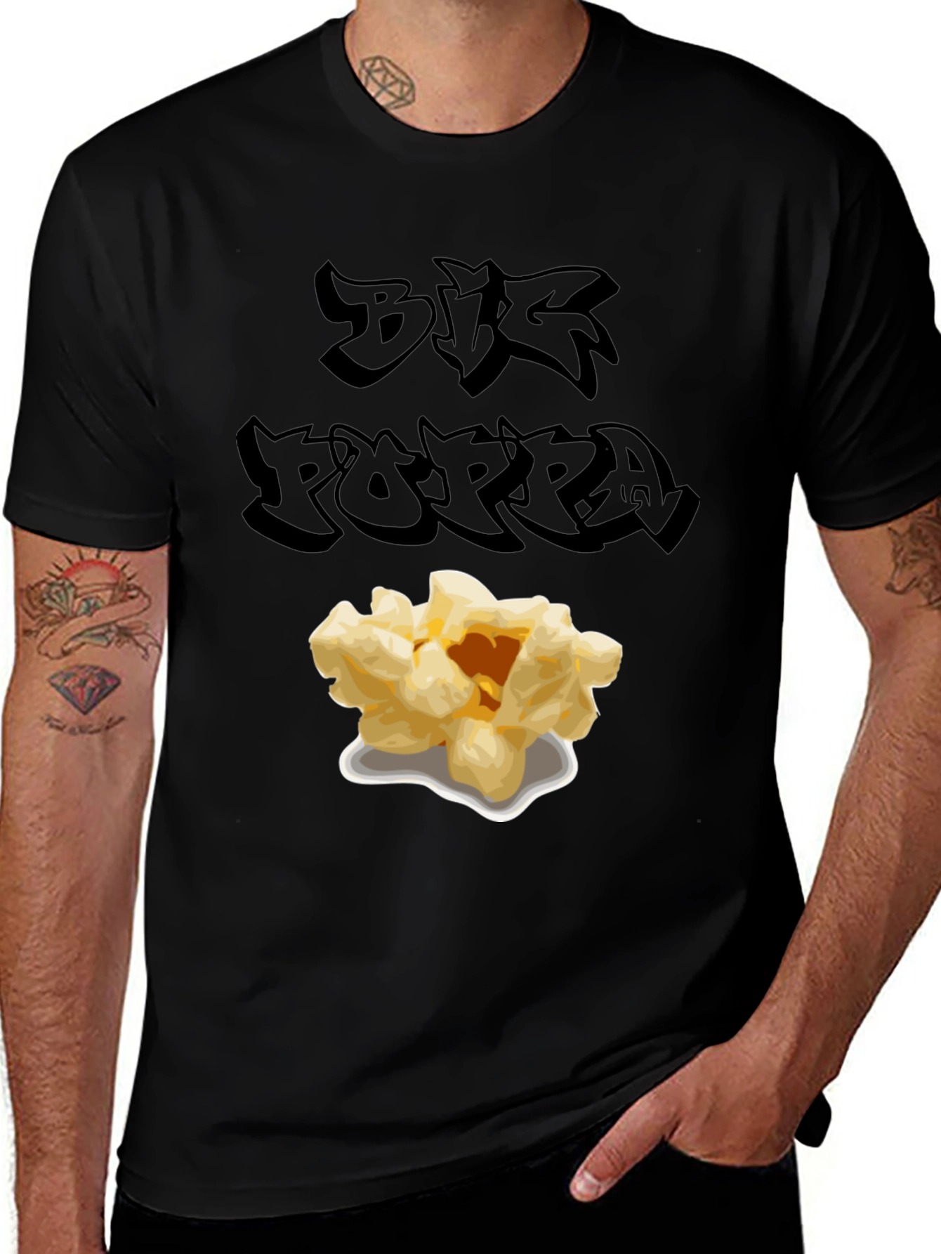 Variant 26 of Big Poppa Popcorn Black T-Shirt