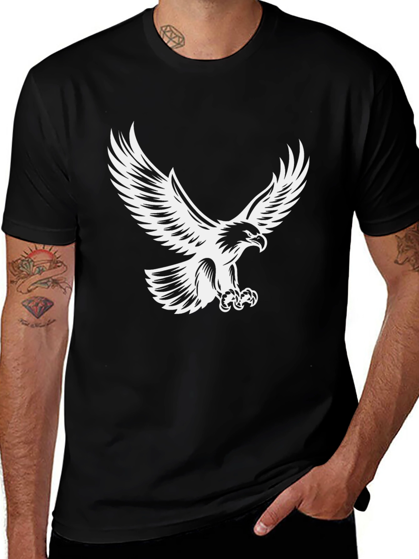 Variant 25 of Eagle Graphic Black T-Shirt