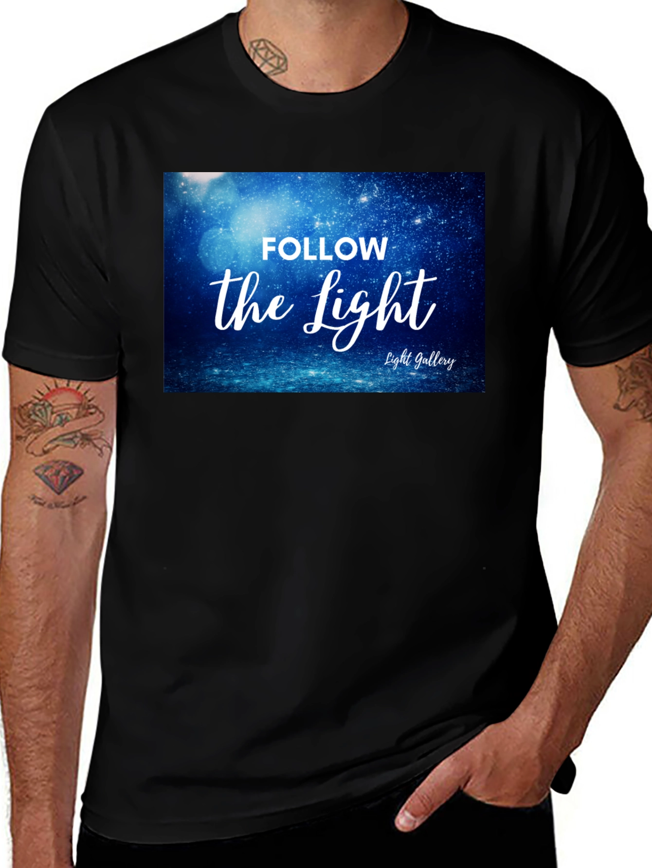 Variant 19 of Follow the Light Black Graphic T-Shirt