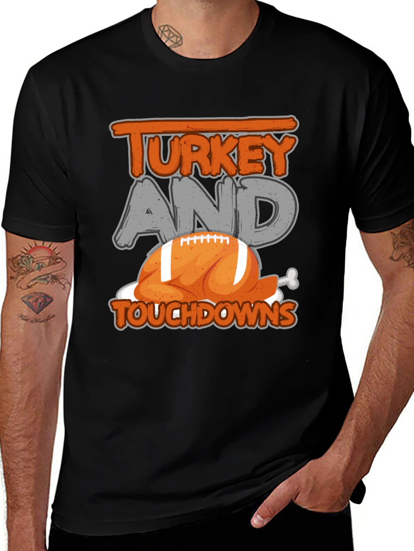 Variant 20 of Turkey and Touchdowns Football T-Shirt
