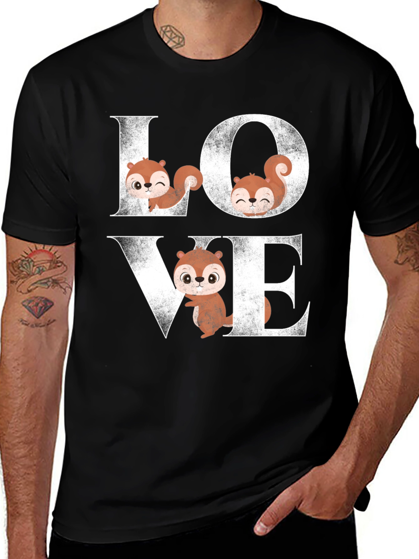 Variant 26 of Squirrel Love Graphic T-Shirt Cute Animal Tee