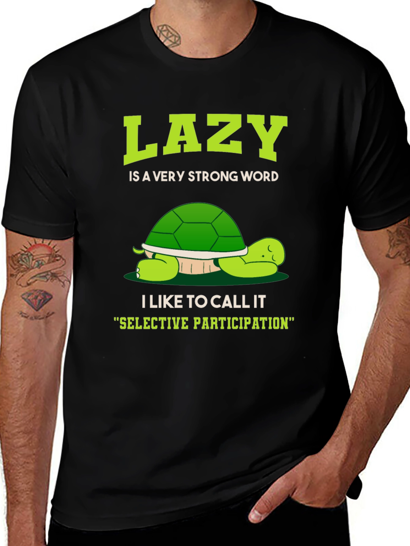 Variant 4 of Lazy Turtle Graphic T-Shirt - Funny Animal Tee