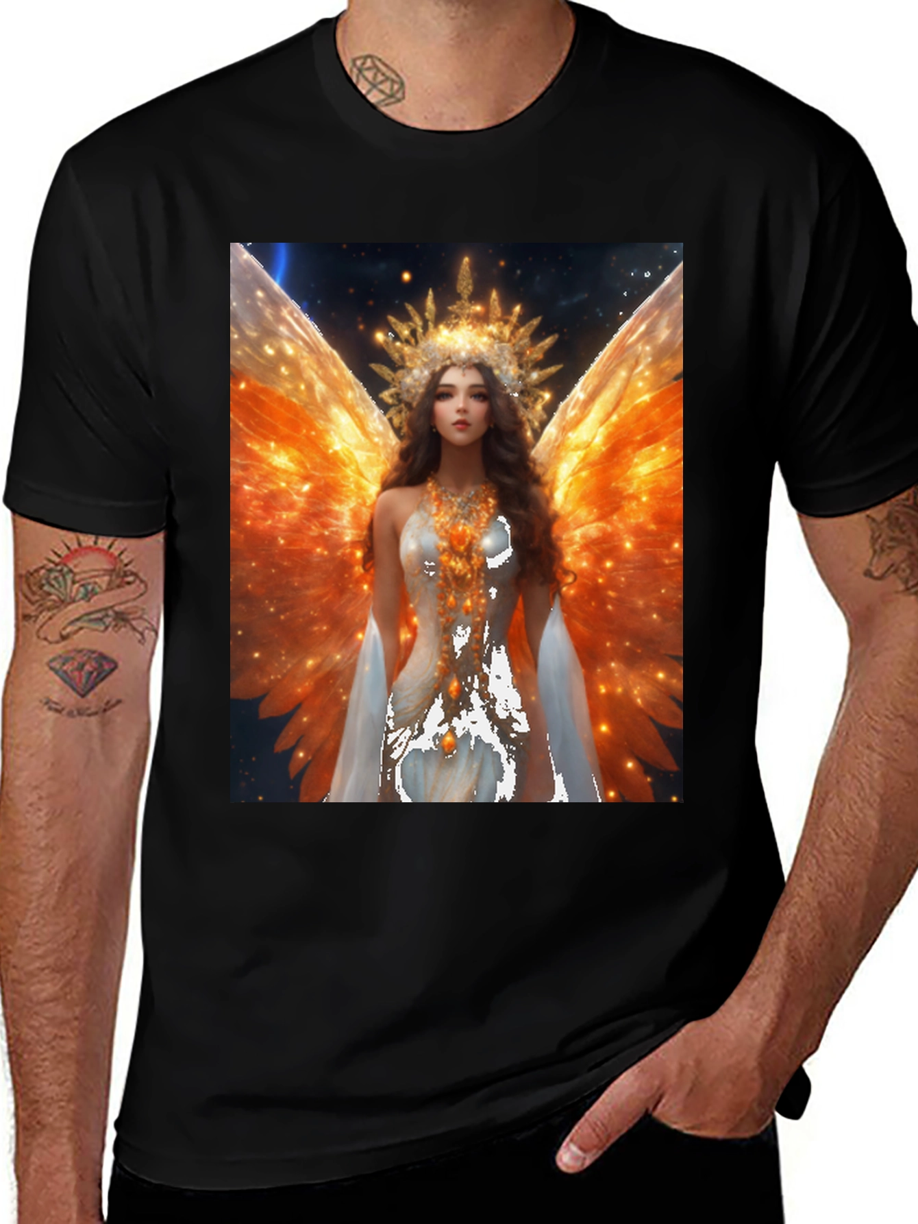 Variant 27 of Angel Wings Graphic T-Shirt - Celestial Art Tee