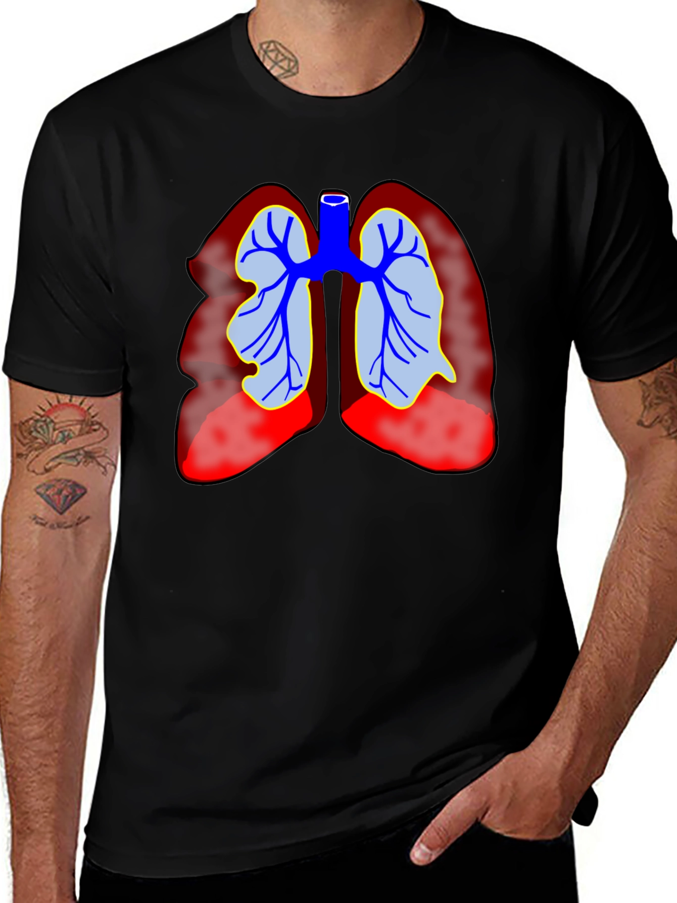 Lung Anatomy Graphic T-Shirt - Medical Tee