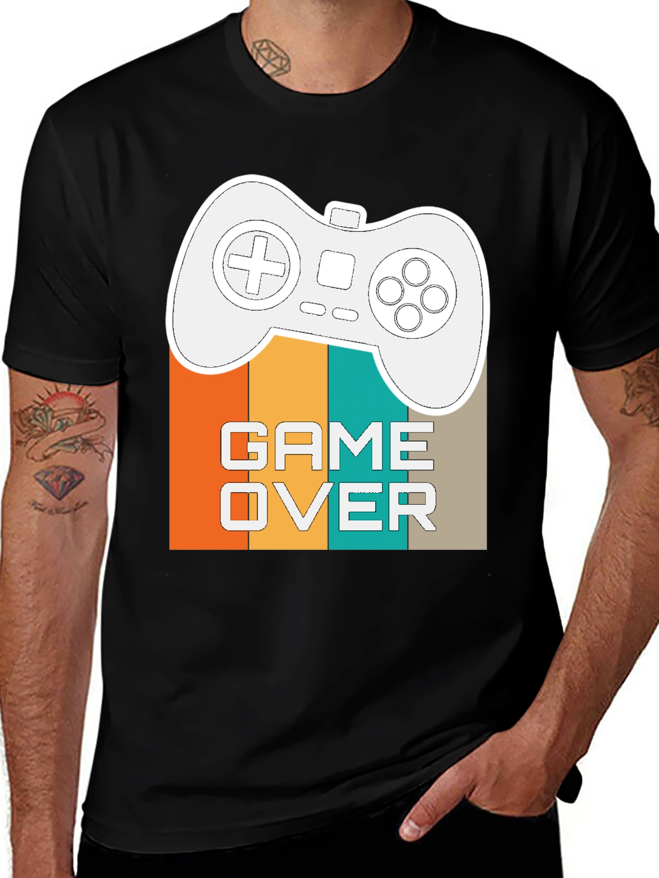 Variant 14 of Retro Gamer T-Shirt - Game Over Design