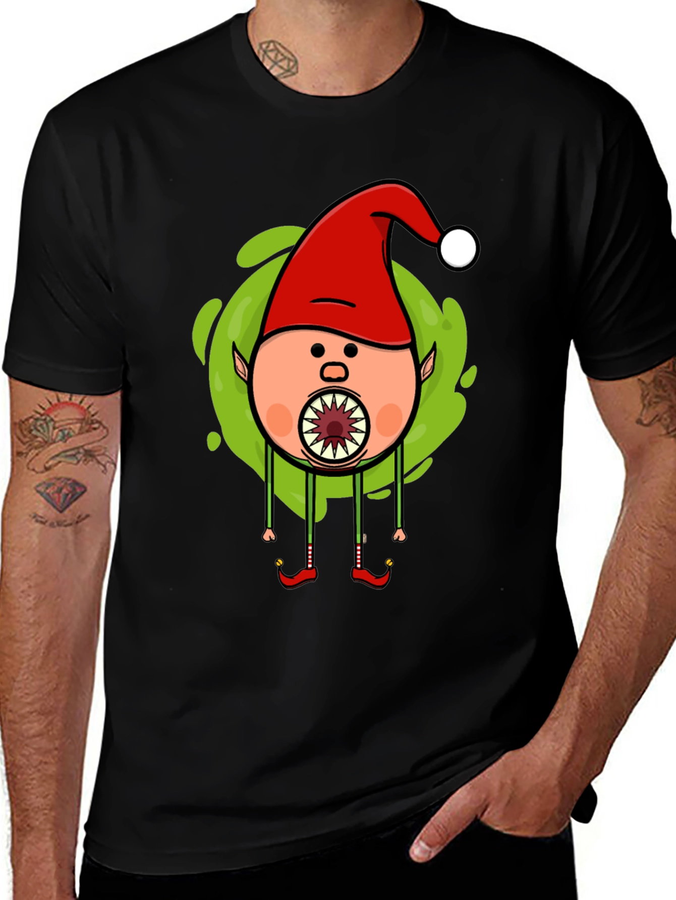 Variant 16 of Creepy Christmas Elf Graphic Tee
