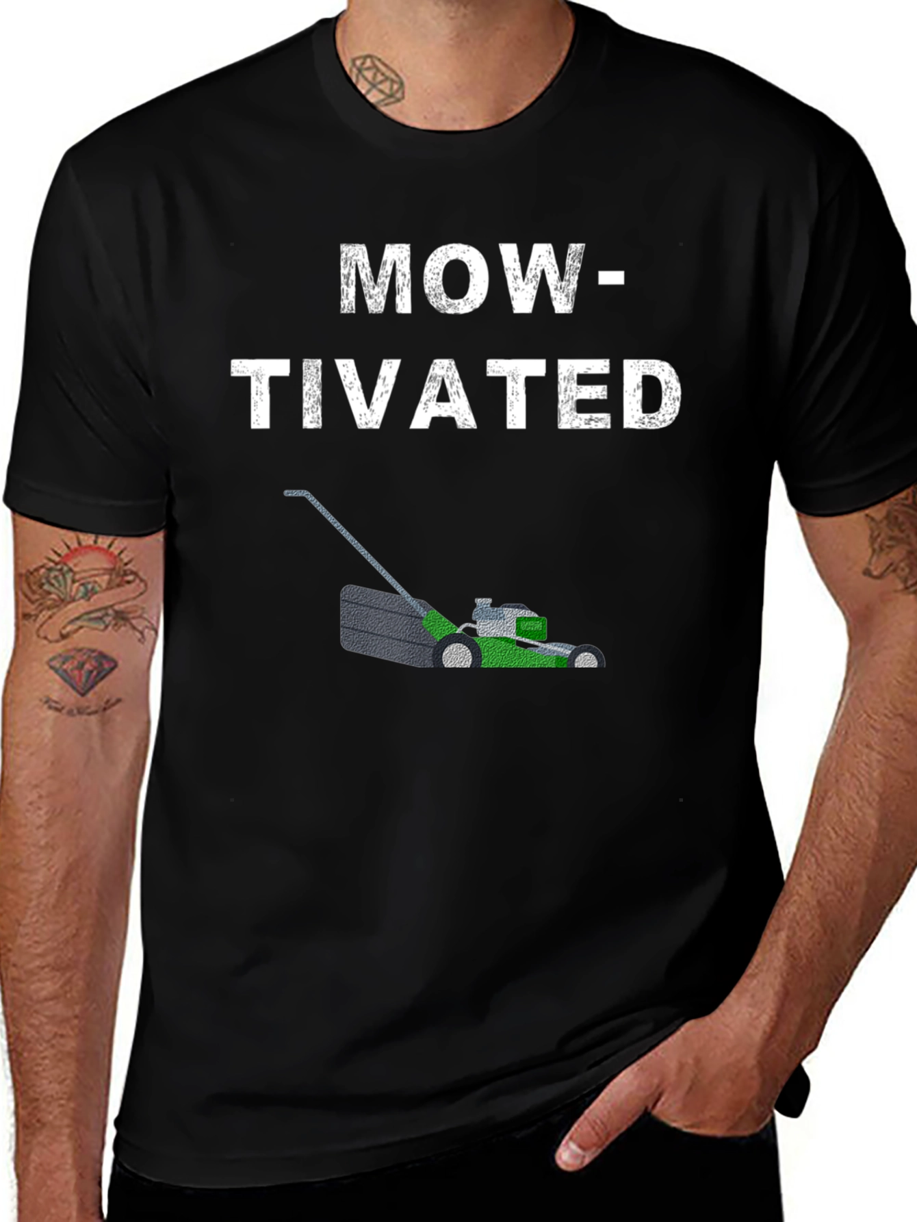 Variant 11 of Mow-tivated T-Shirt - Lawn Care Humor