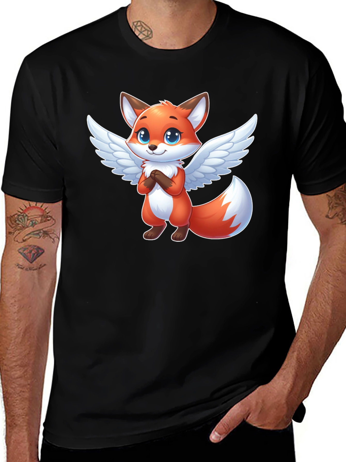 Variant 6 of Cute Winged Fox Graphic Tee