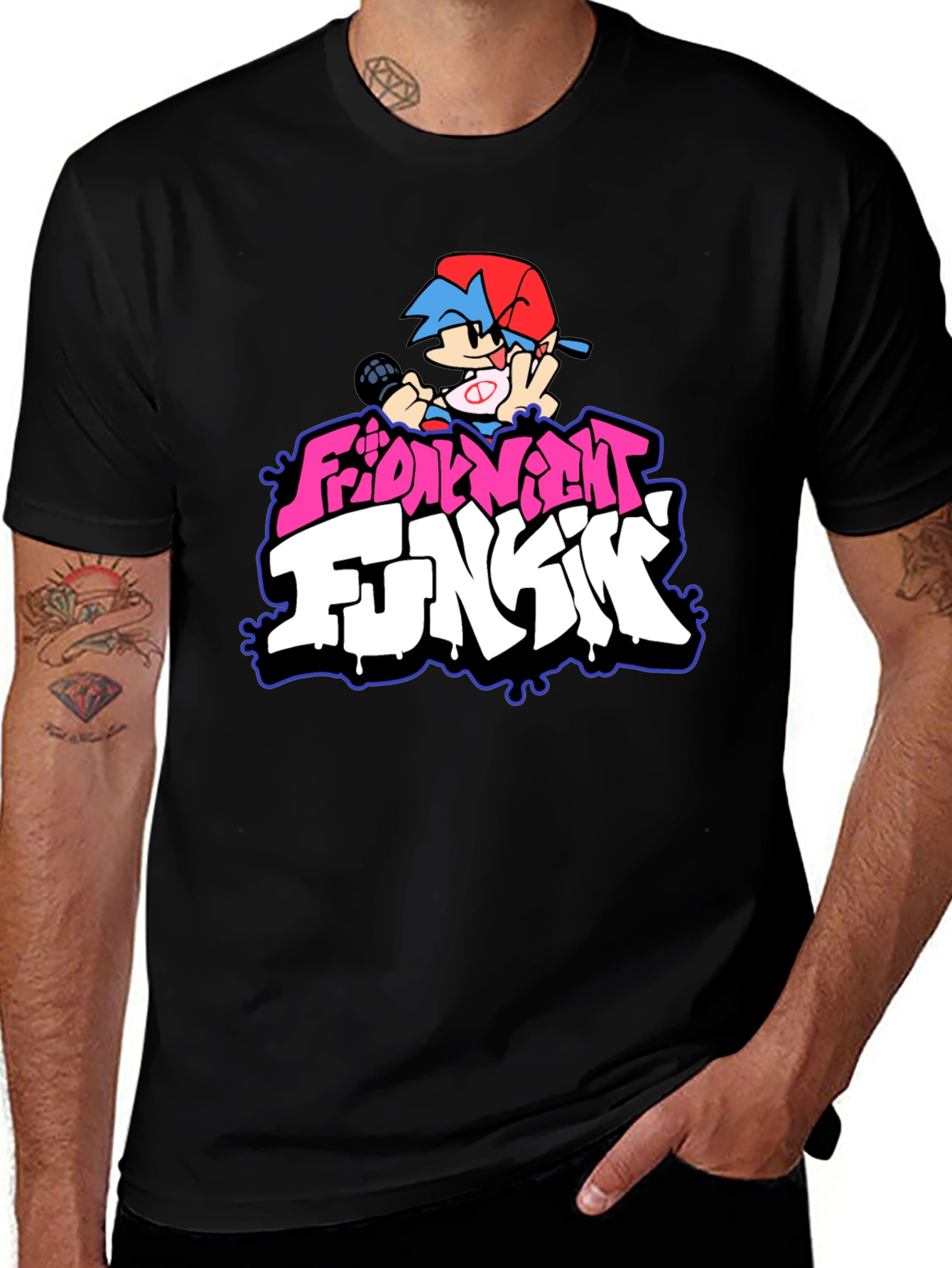 Friday Night Funkin' T-Shirt - Black Cotton Graphic Tee