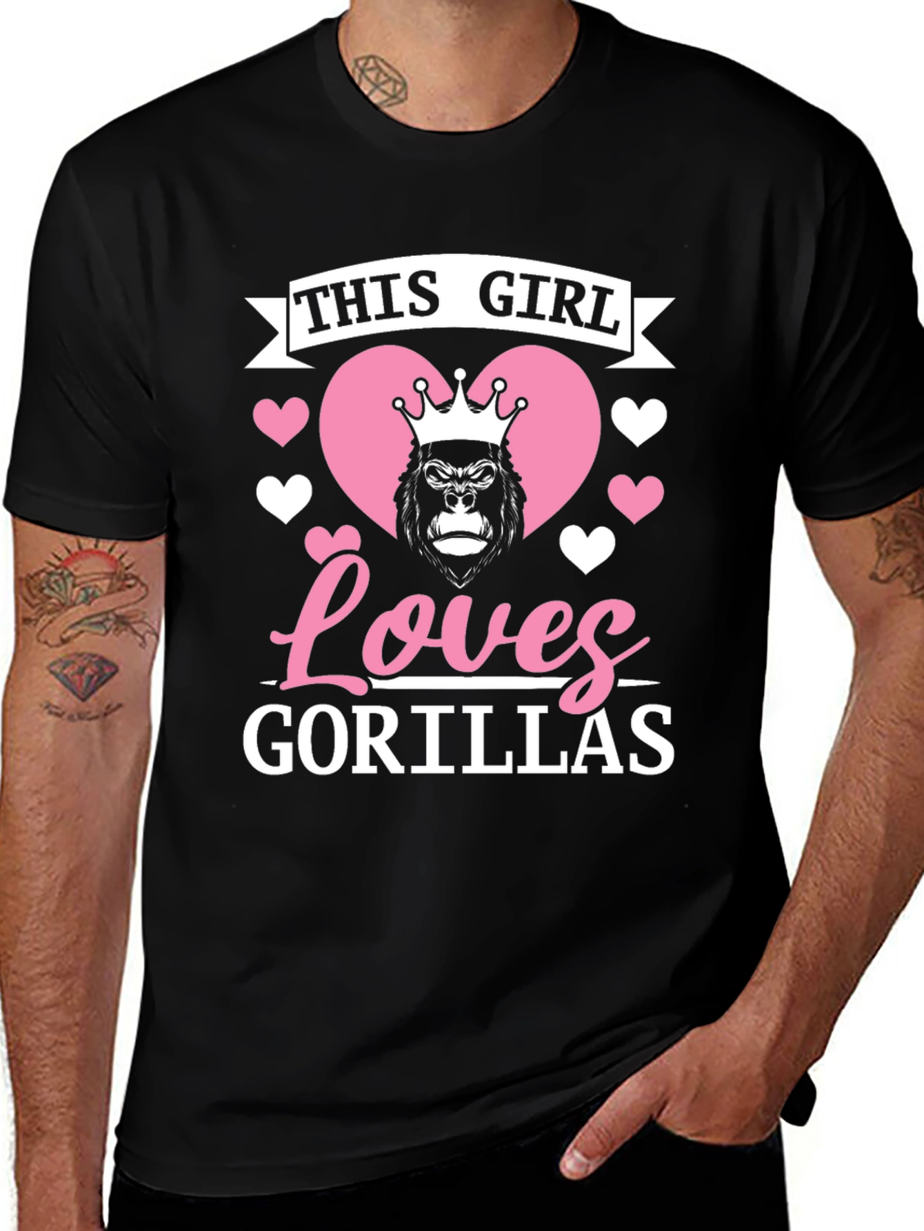 Variant 30 of This Girl Loves Gorillas T-Shirt - Fun Graphic Tee