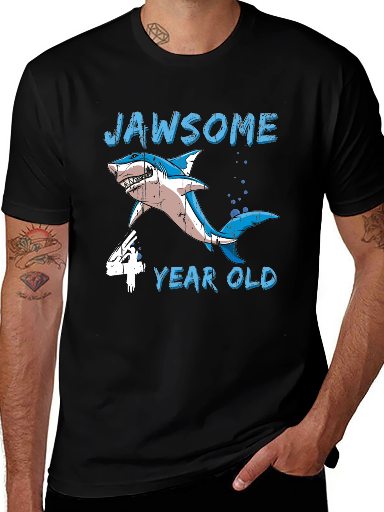 Variant 8 of Jawsome 4 Year Old Shark Birthday T-Shirt