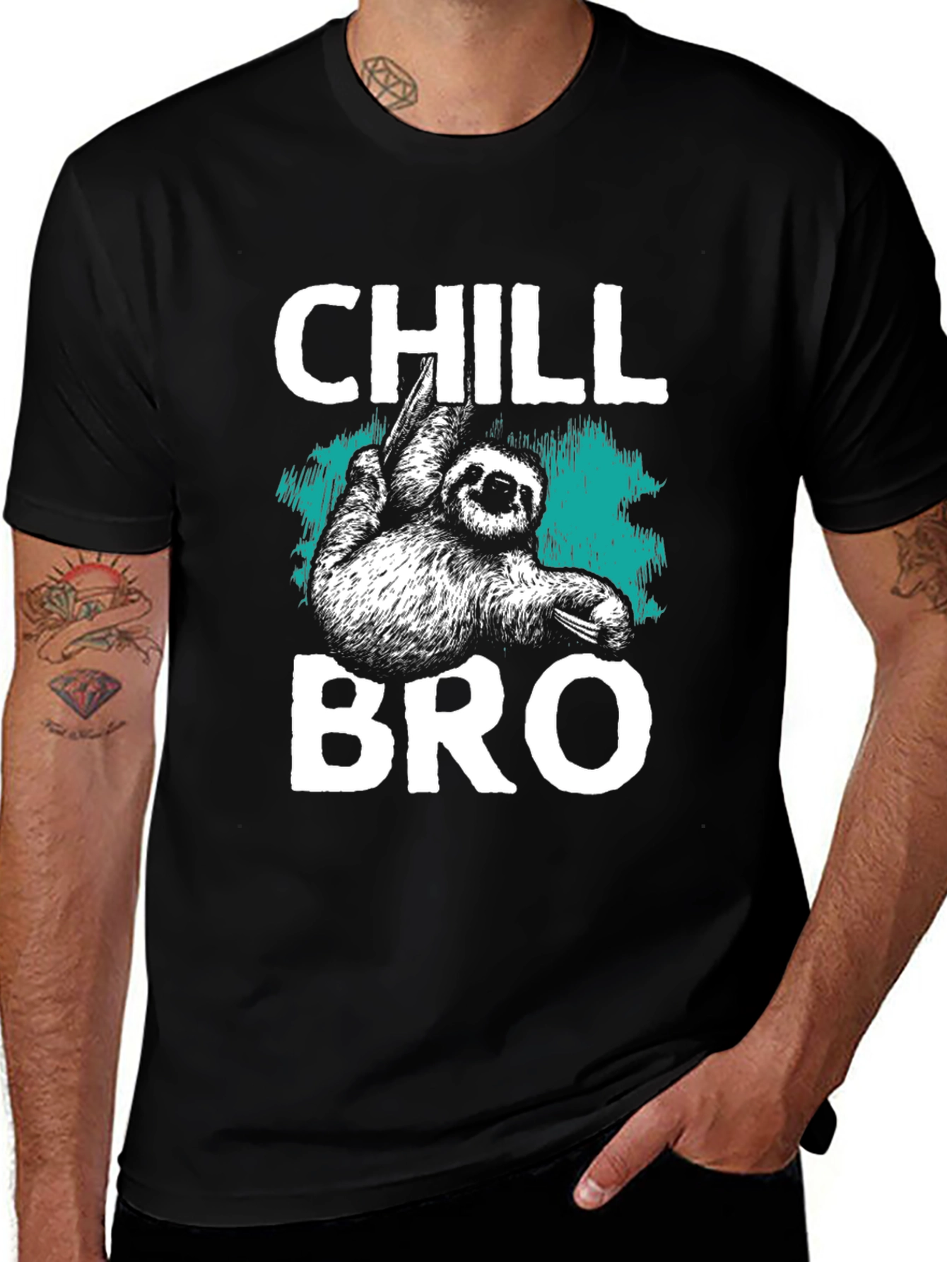 Variant 12 of Chill Bro Sloth Graphic Tee - Relaxed Comfort
