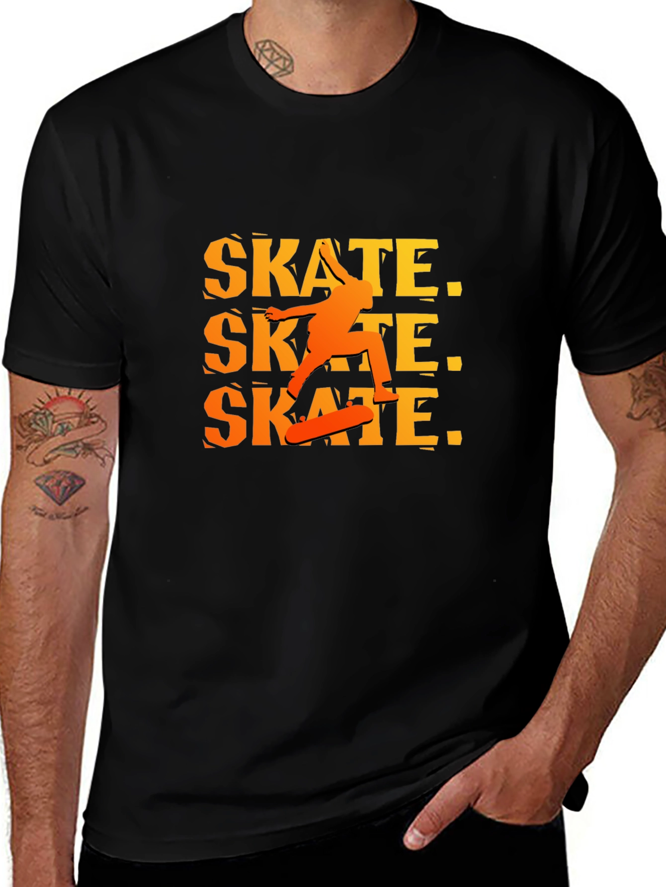 Variant 26 of Skate Graphic Black T-Shirt