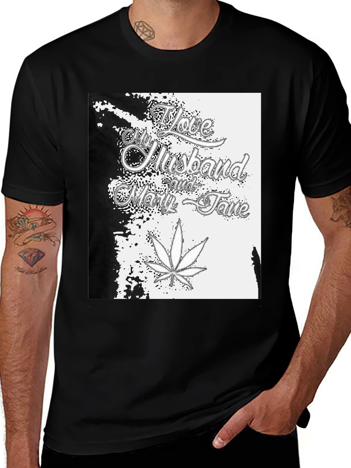 Variant 2 of I Love My Husband and Mary Jane Black T-Shirt