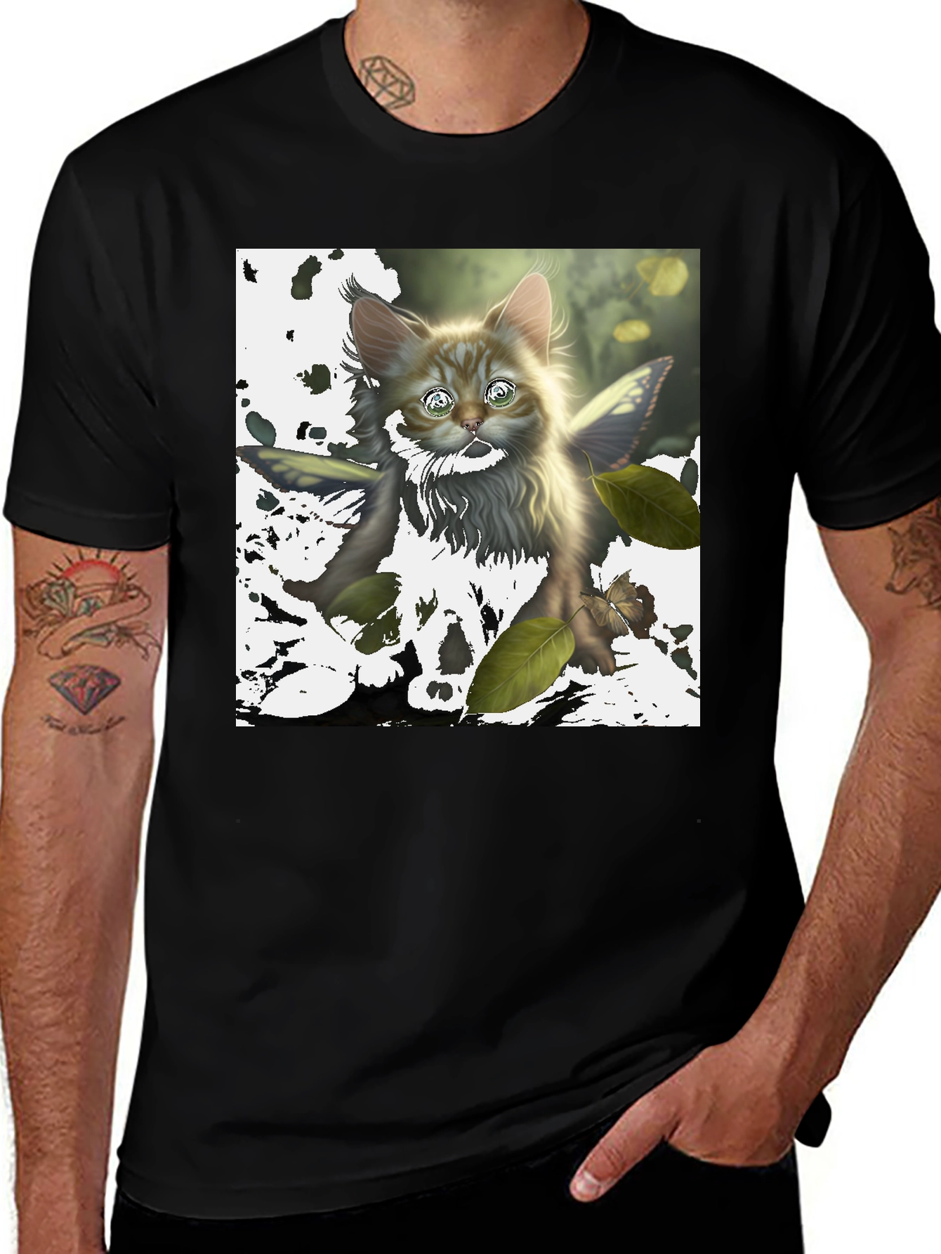 Variant 12 of Cat Fairy T-Shirt - Fantasy Kitten Tee