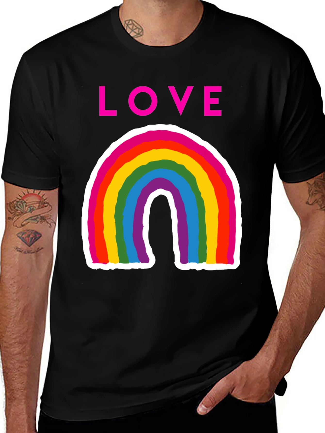 Variant 17 of Love Rainbow Graphic Tee - Pride Shirt