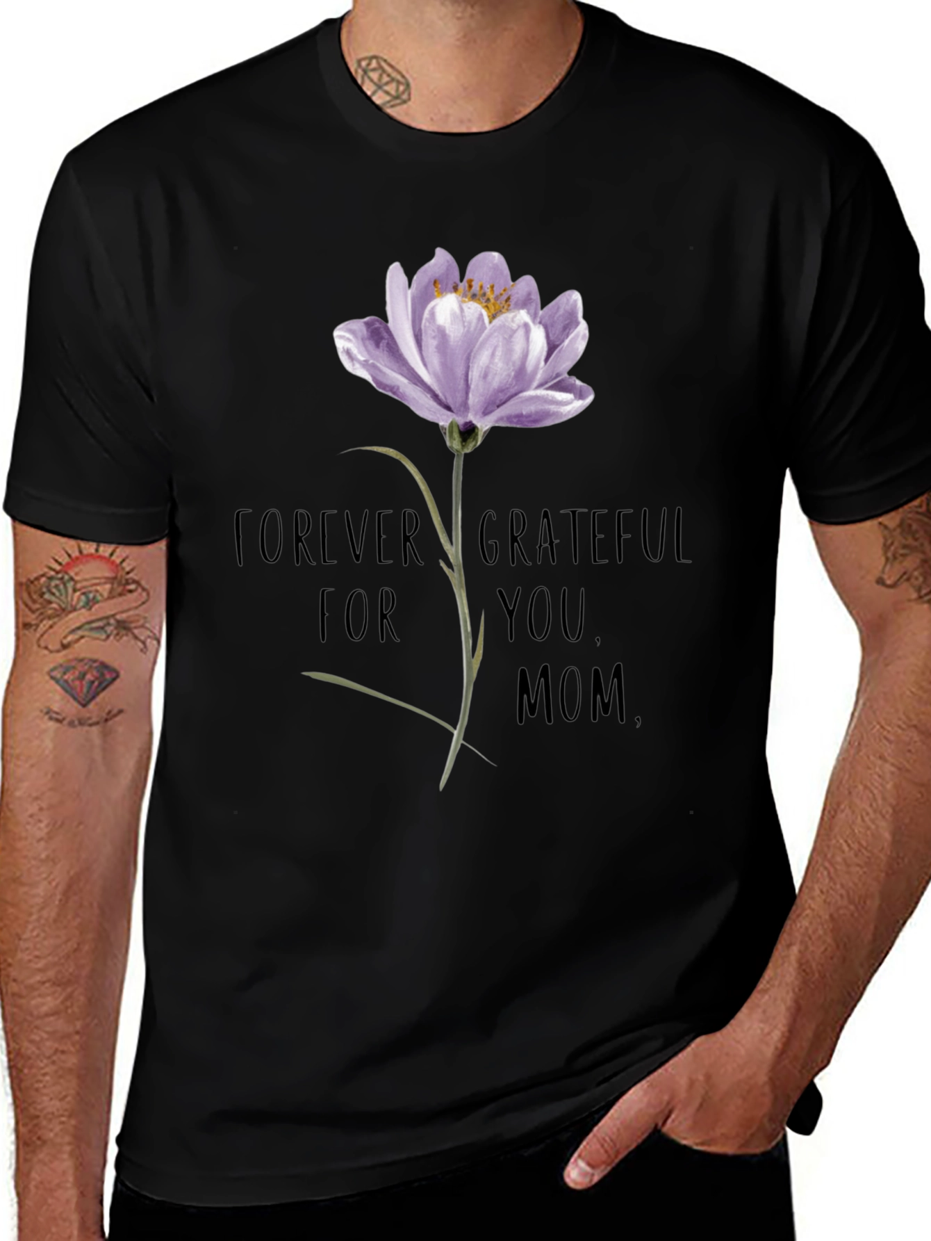 Variant 4 of Forever Grateful Mom Floral T-Shirt