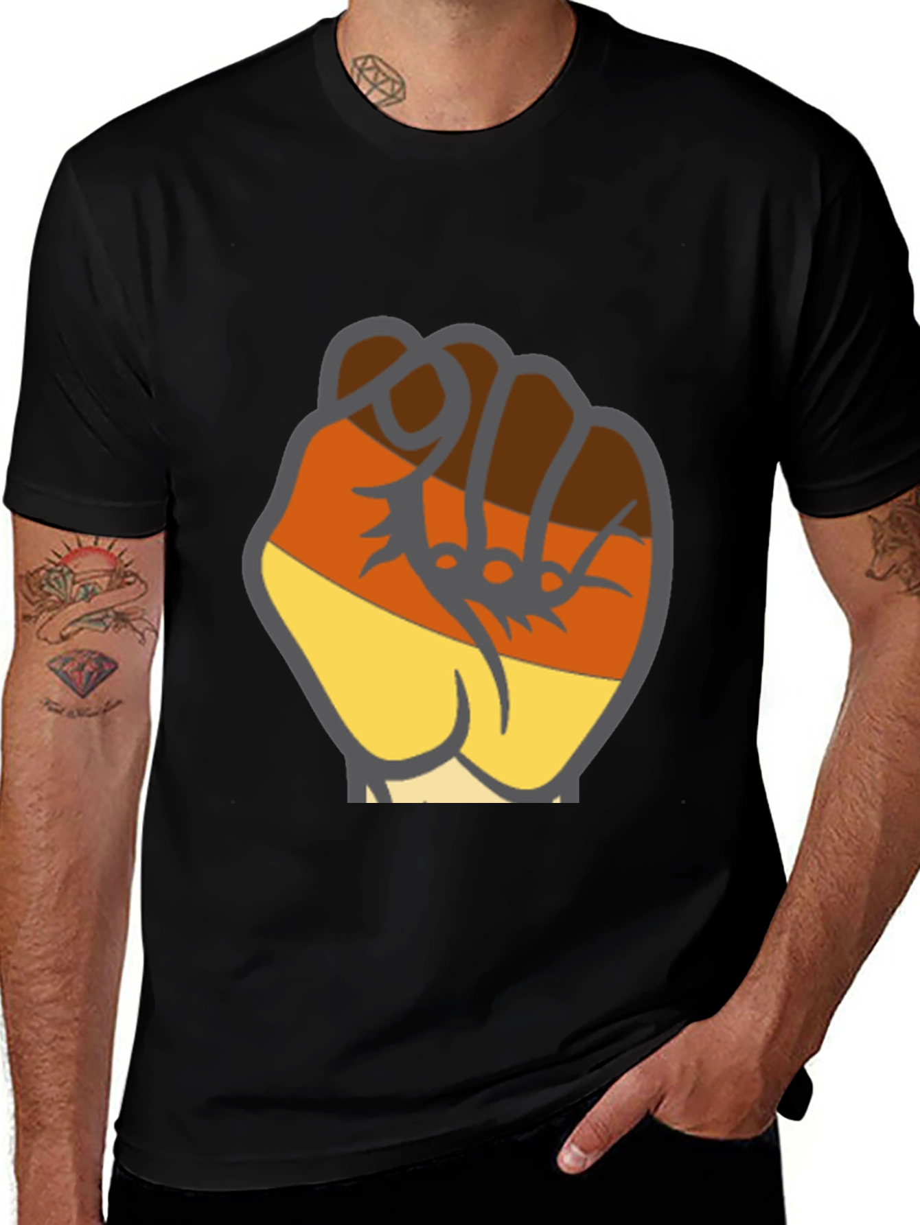 Variant 21 of Black T-Shirt with Fist Graphic